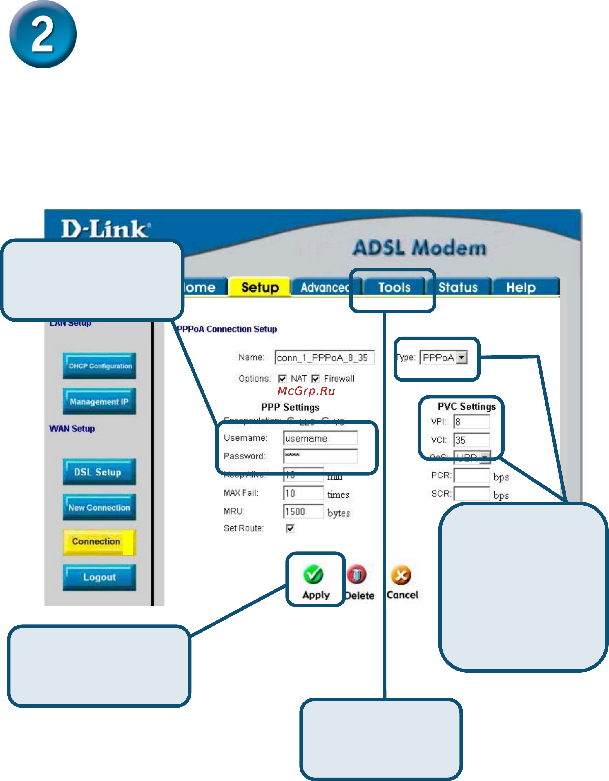 D-Link DSL-300T [6/57] Configuring the modem continued