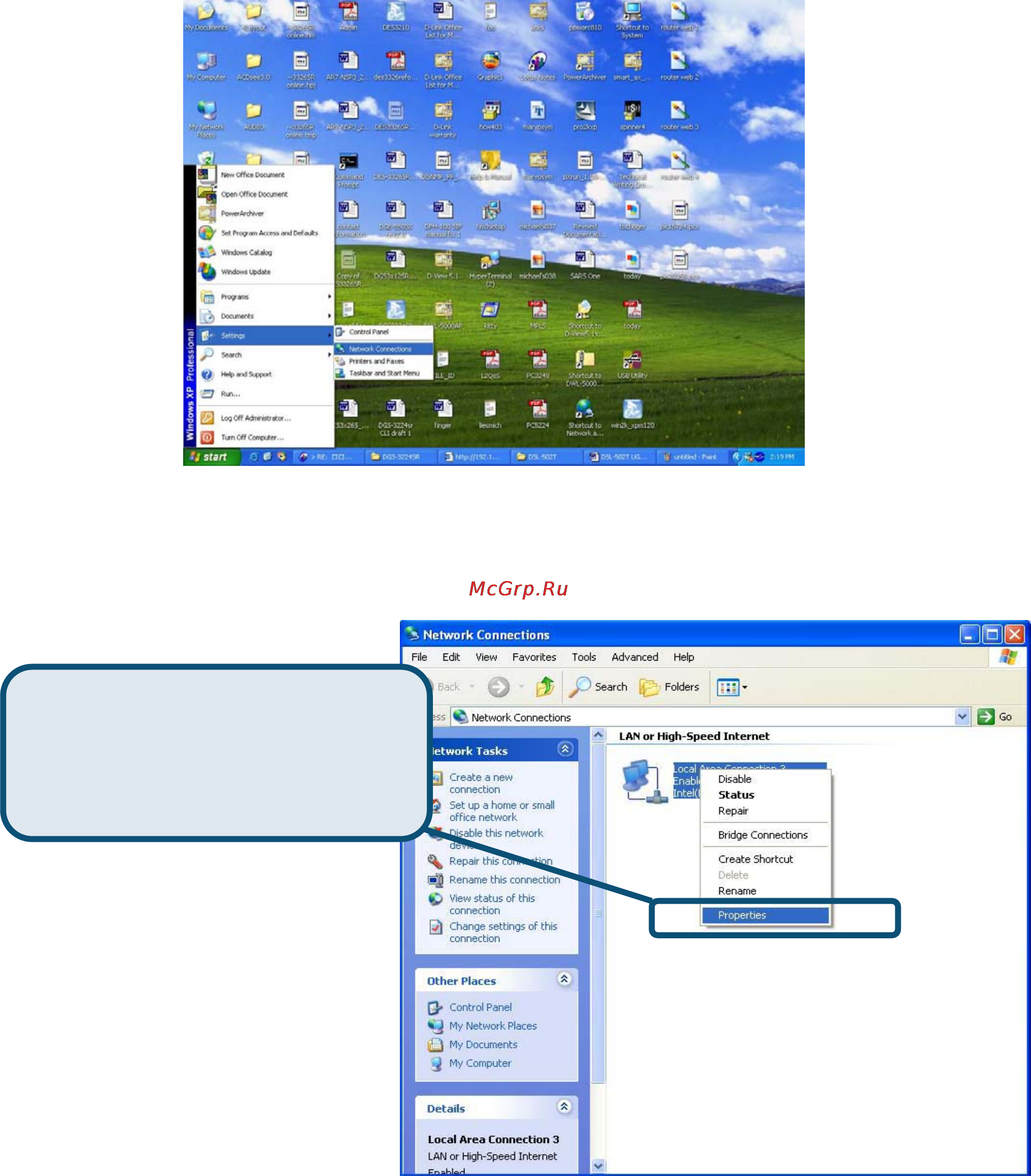 D-Link DSL-300T [9/57] Configuring ip settings in windows xp