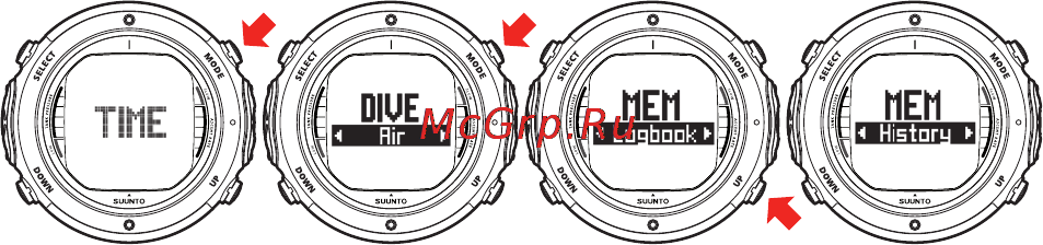Suunto D6i [115/161] Режим memory