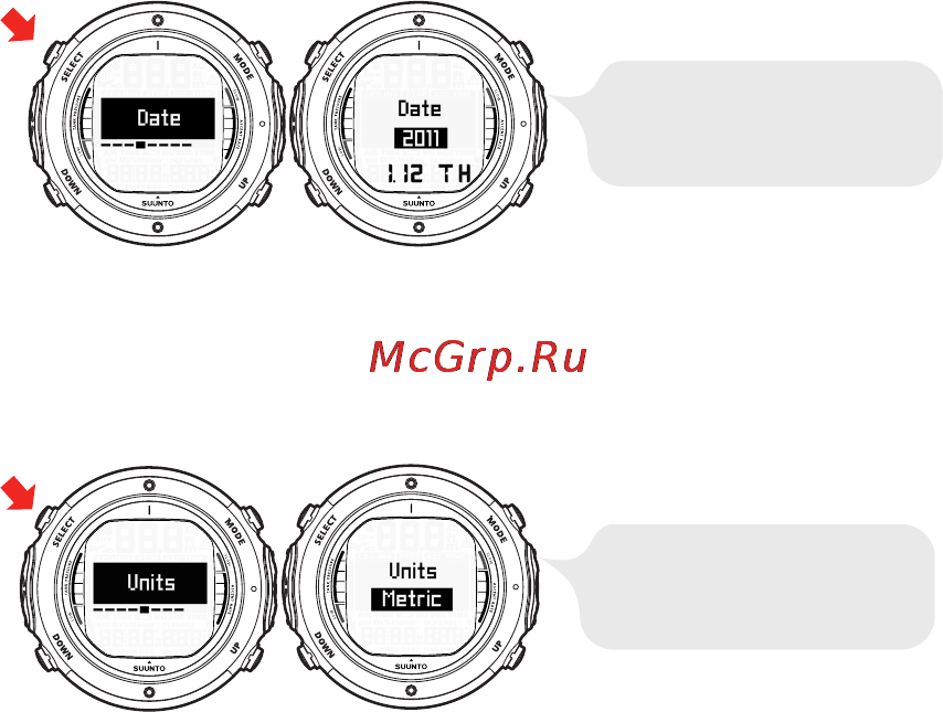 Suunto D6i [28/161] Установка даты