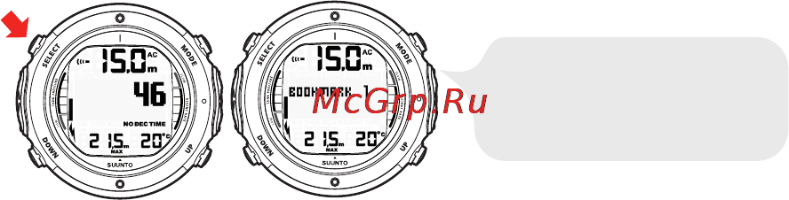 Suunto D6i [87/161] Данные о давлении в баллоне