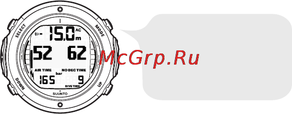 Suunto D6i [88/161] Замечание заполнение вашего компенсатора плавучести оказывает влияние на расчет времени погружения по воздуху ввиду временного увеличения потребления воздуха