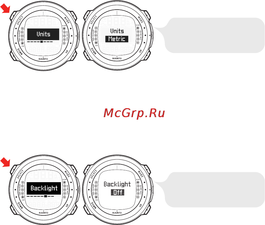 Suunto D4i [27/147] Настройка задней подсветки