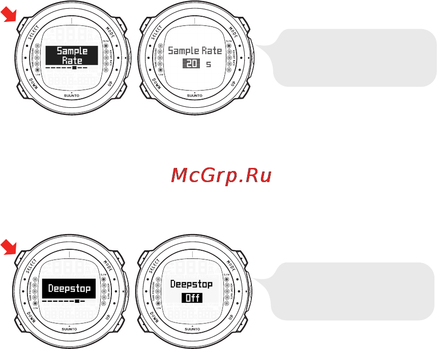 Suunto D4i [59/147] Установка параметров глубоководных остановок
