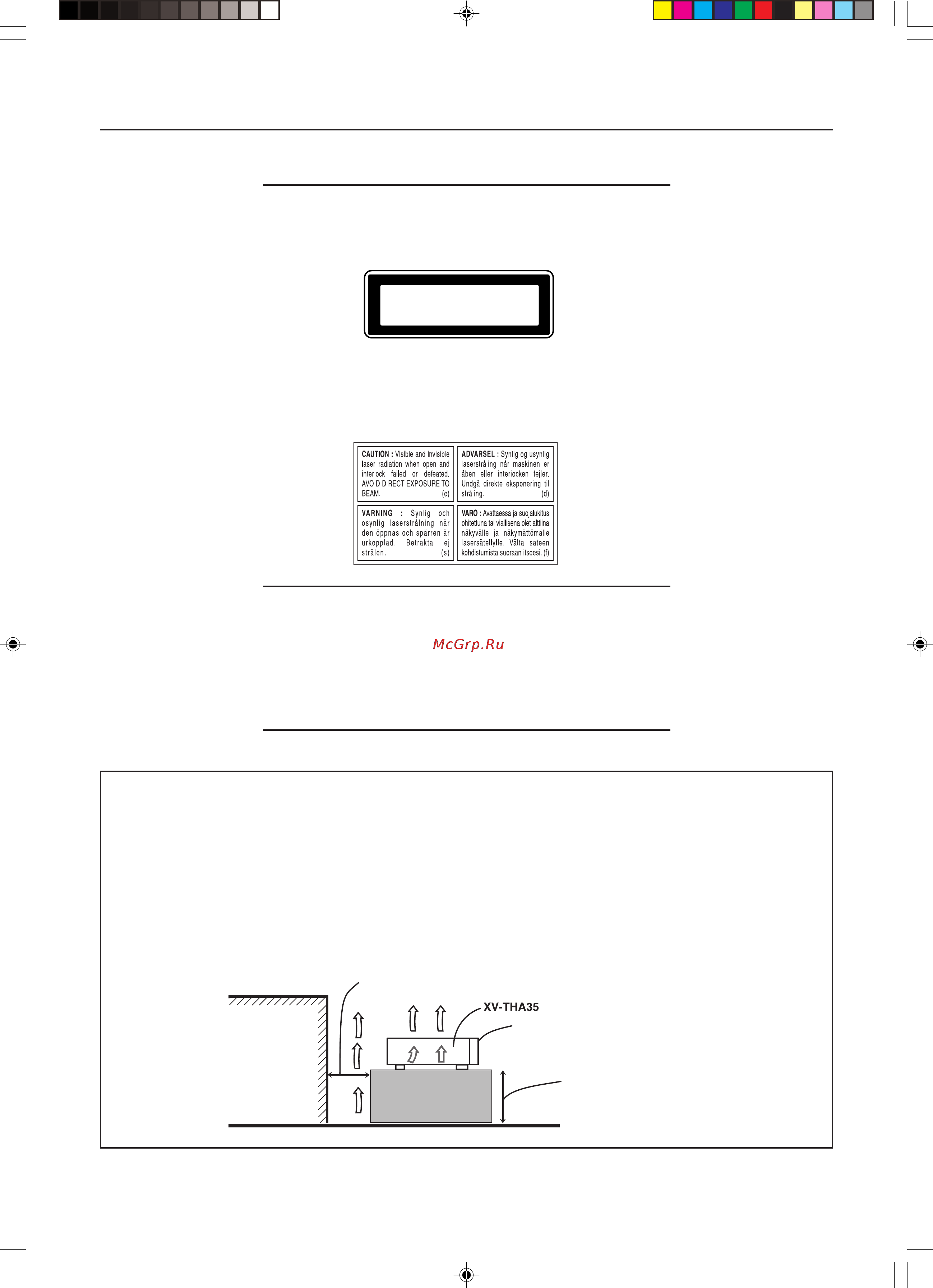 JVC TH-A35 [3/66] Class 1 laser product