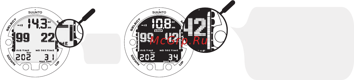 Suunto Cobra3 [29/60] Ascent rate indicator