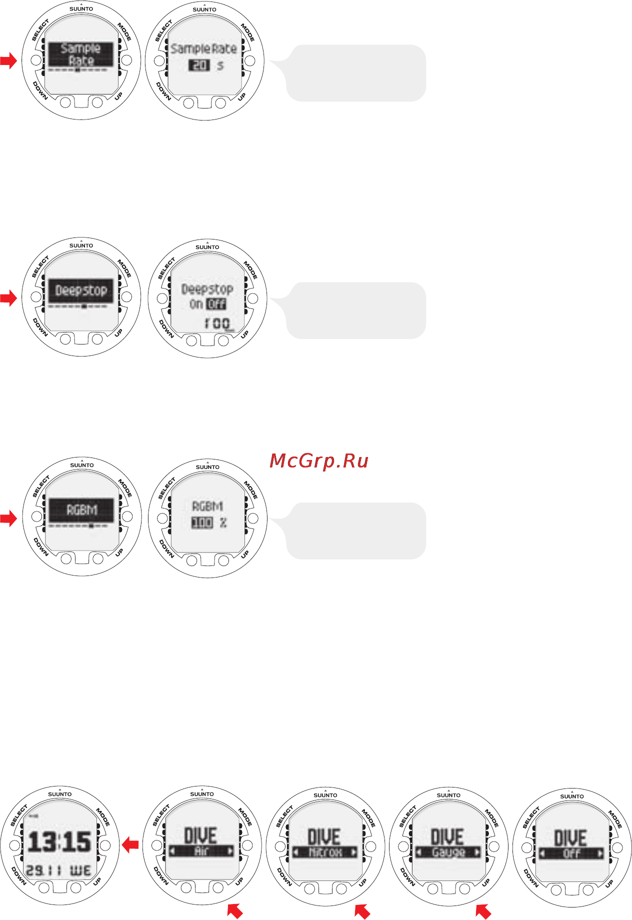 Suunto Cobra2 [21/56] Setting the sample rate
