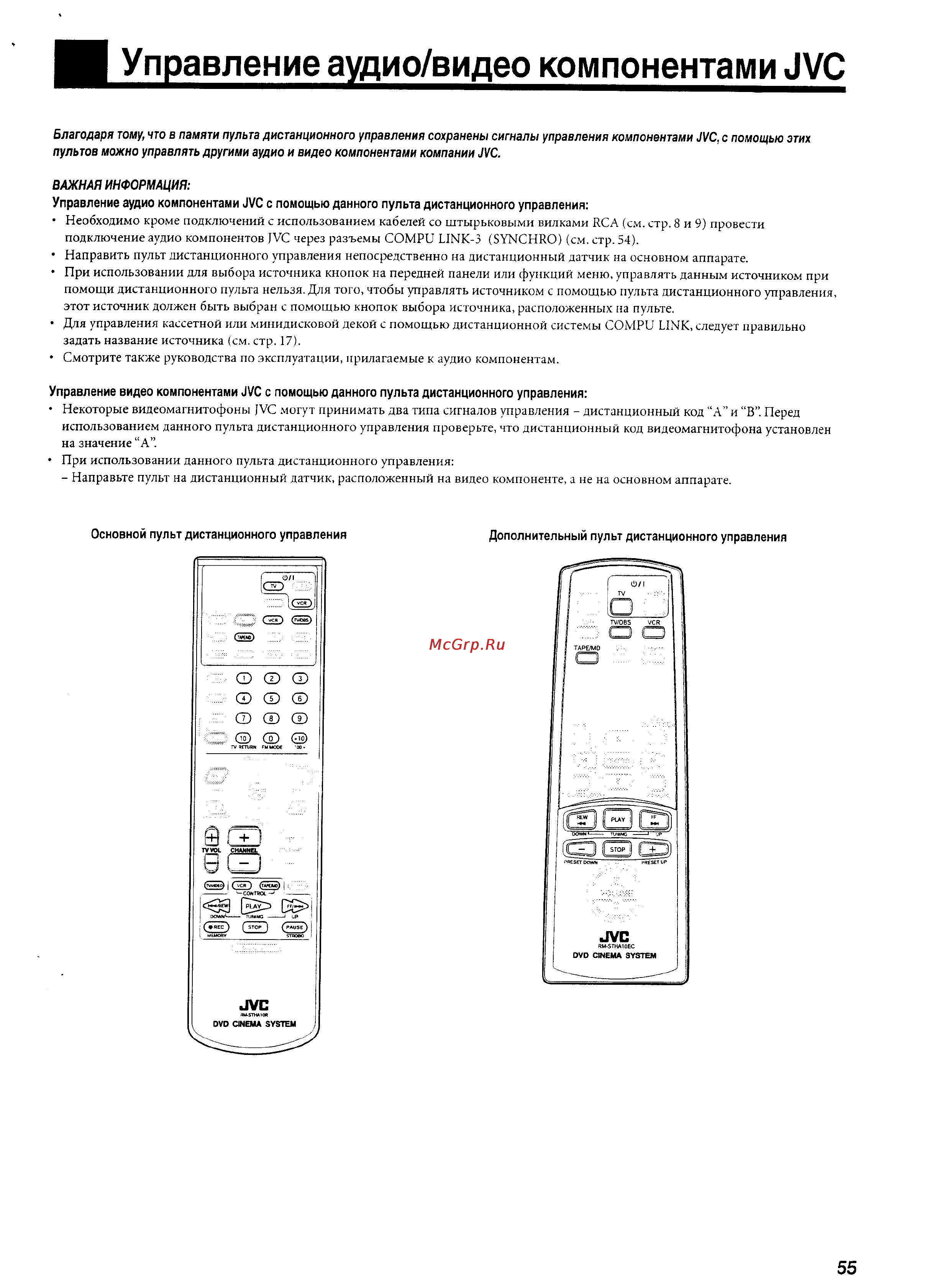 JVC TH-A10R [53/61] И управление аудио видео компонентами jvc