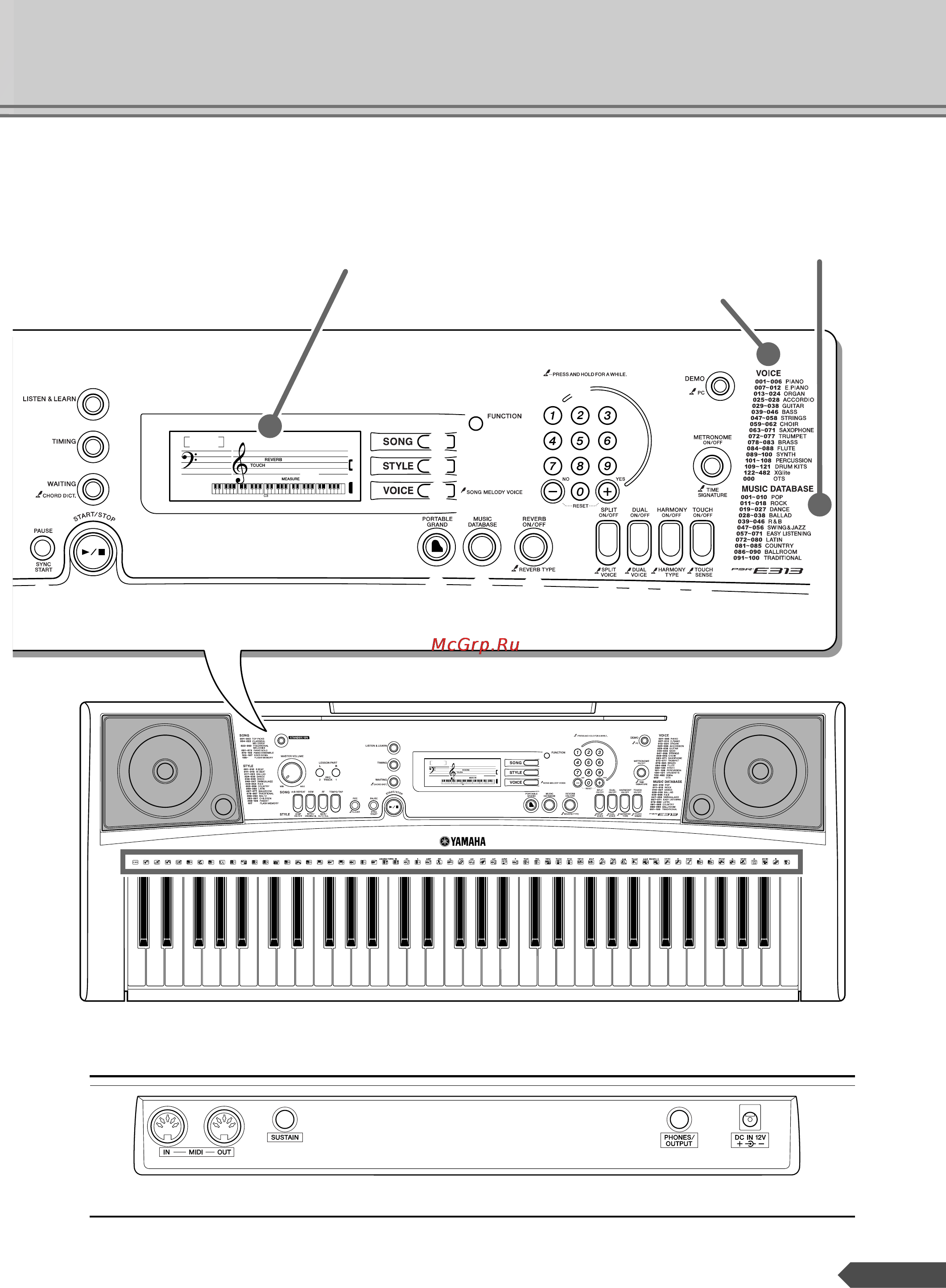 Yamaha PSR-E313 Инструкция по эксплуатации онлайн [11/89] 12867