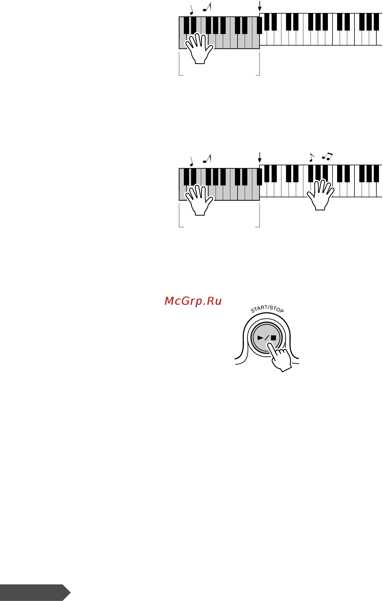 Yamaha YPT-310 [22/89] Воспроизведение можно остановить в любой момент нажав кнопку зтант этор