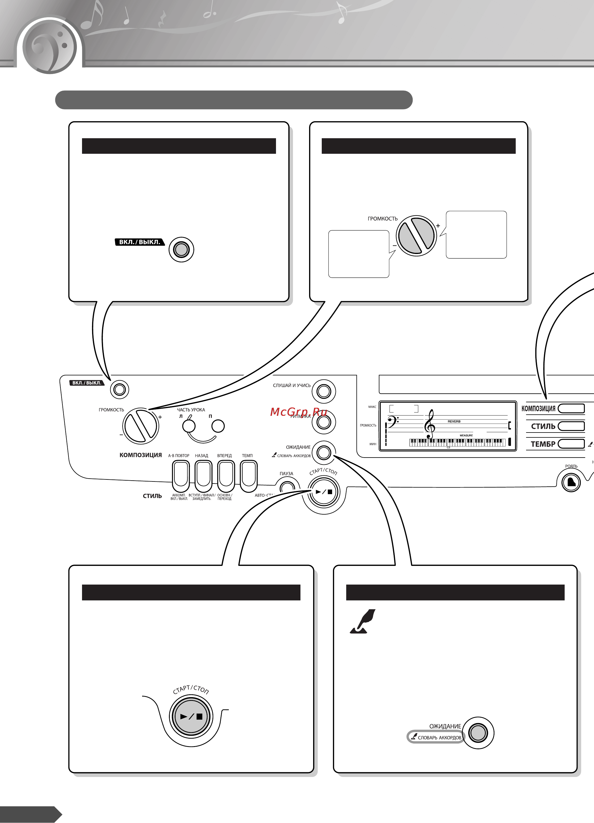 Yamaha PSR-R200 [24/68] Основные операции и экраны