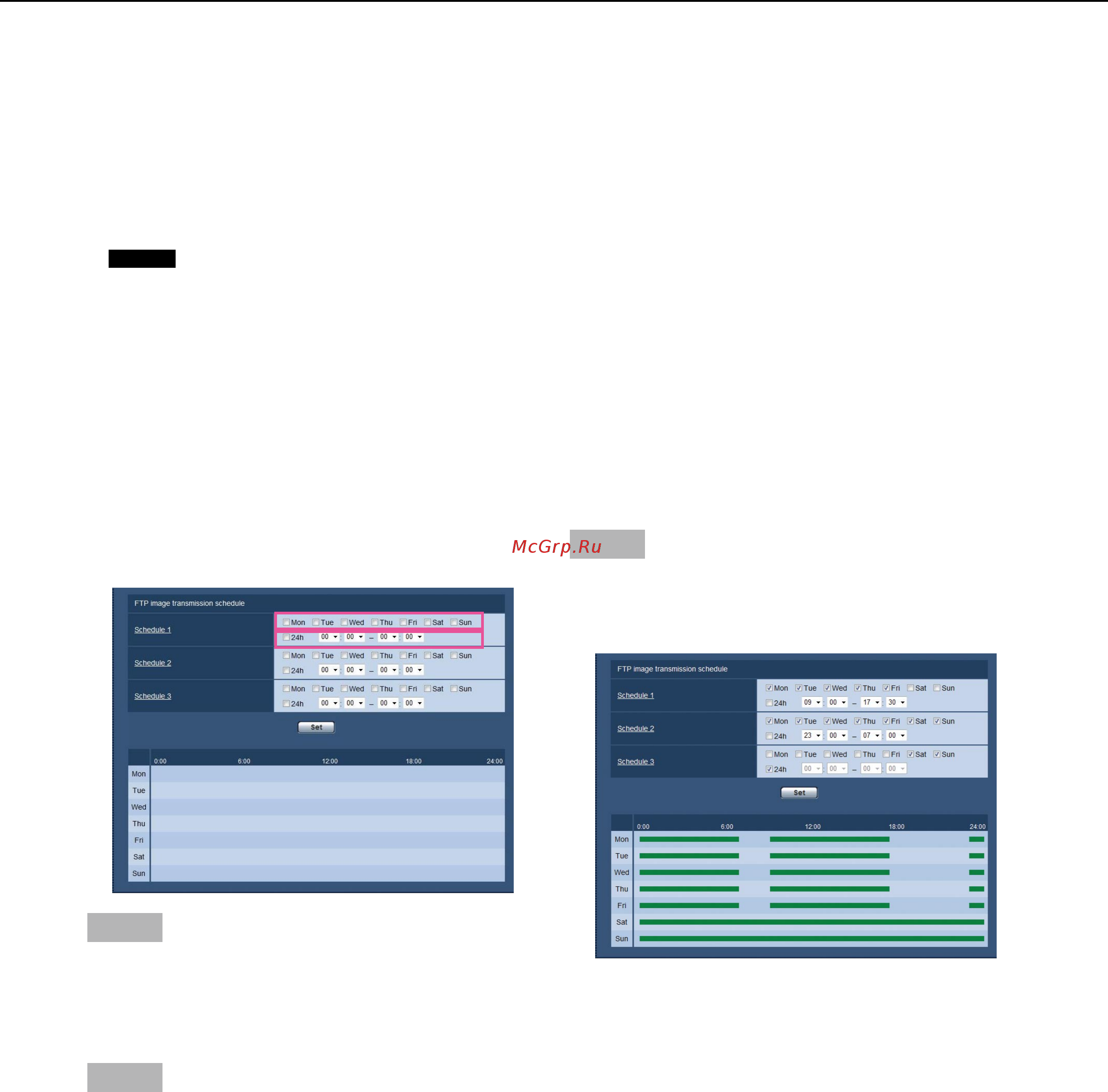 Panasonic WV-SP105 [50/64] Configure the schedule settings of the ftp periodic image transmission ftp img trans