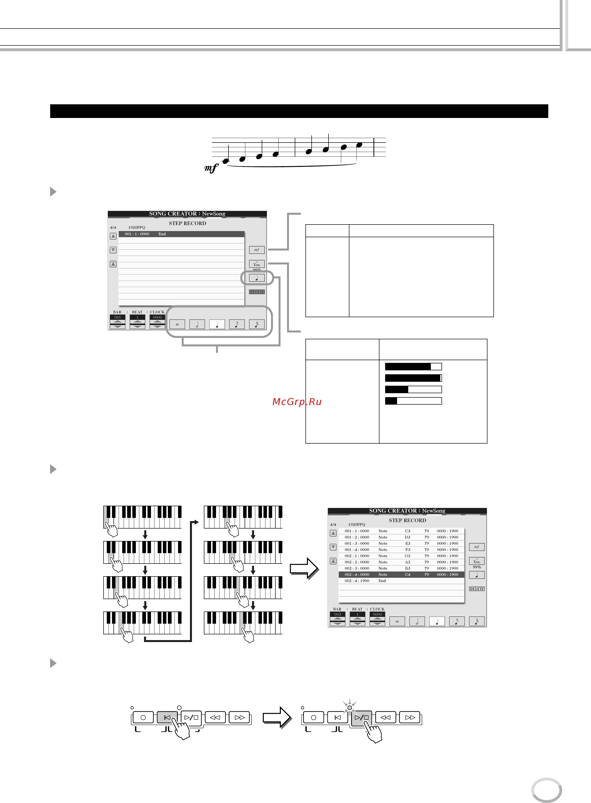 Yamaha TYROS3 [101/176] Song creator цифровая запись