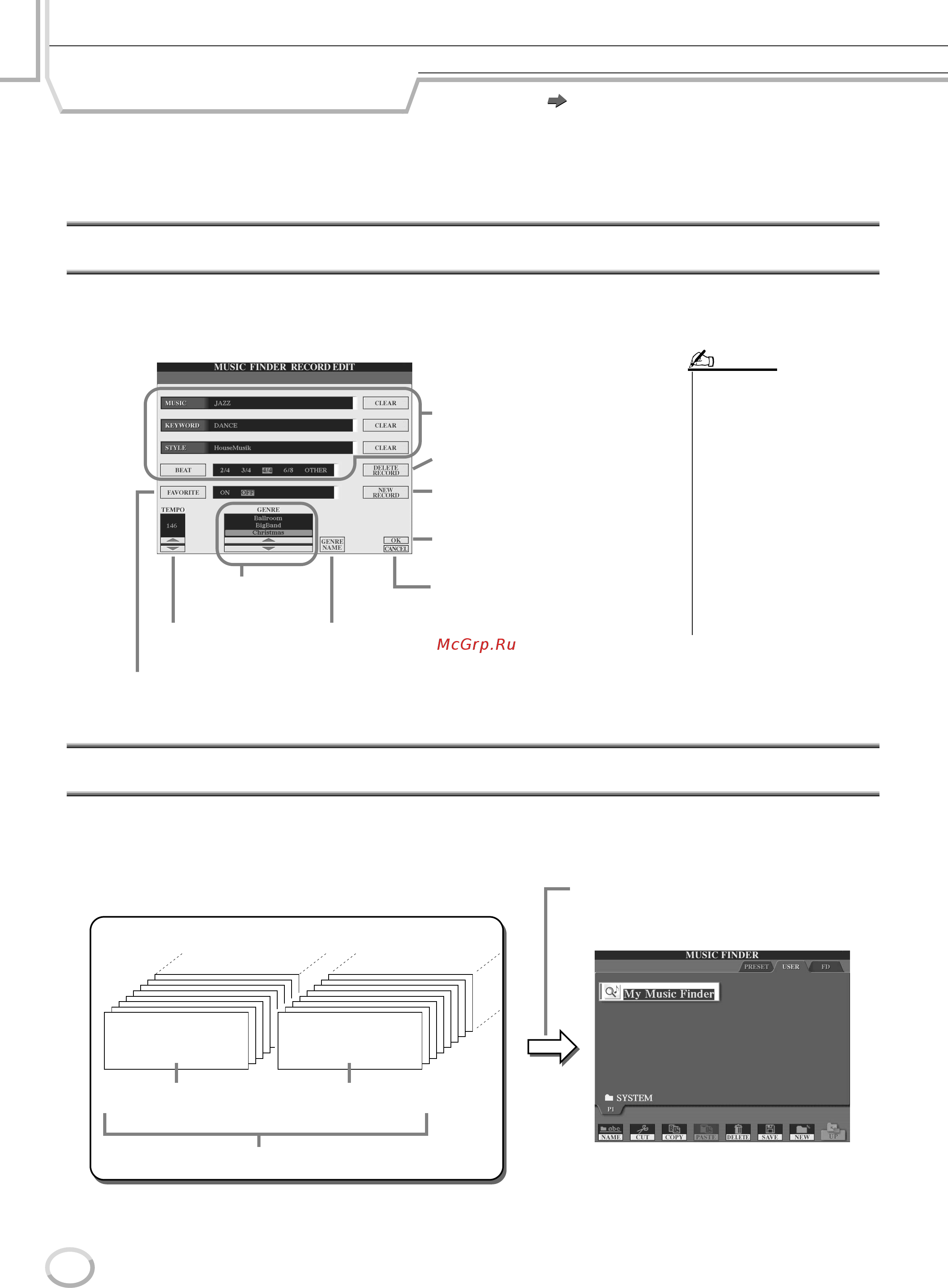 Yamaha TYROS3 [126/176] Функция music finder