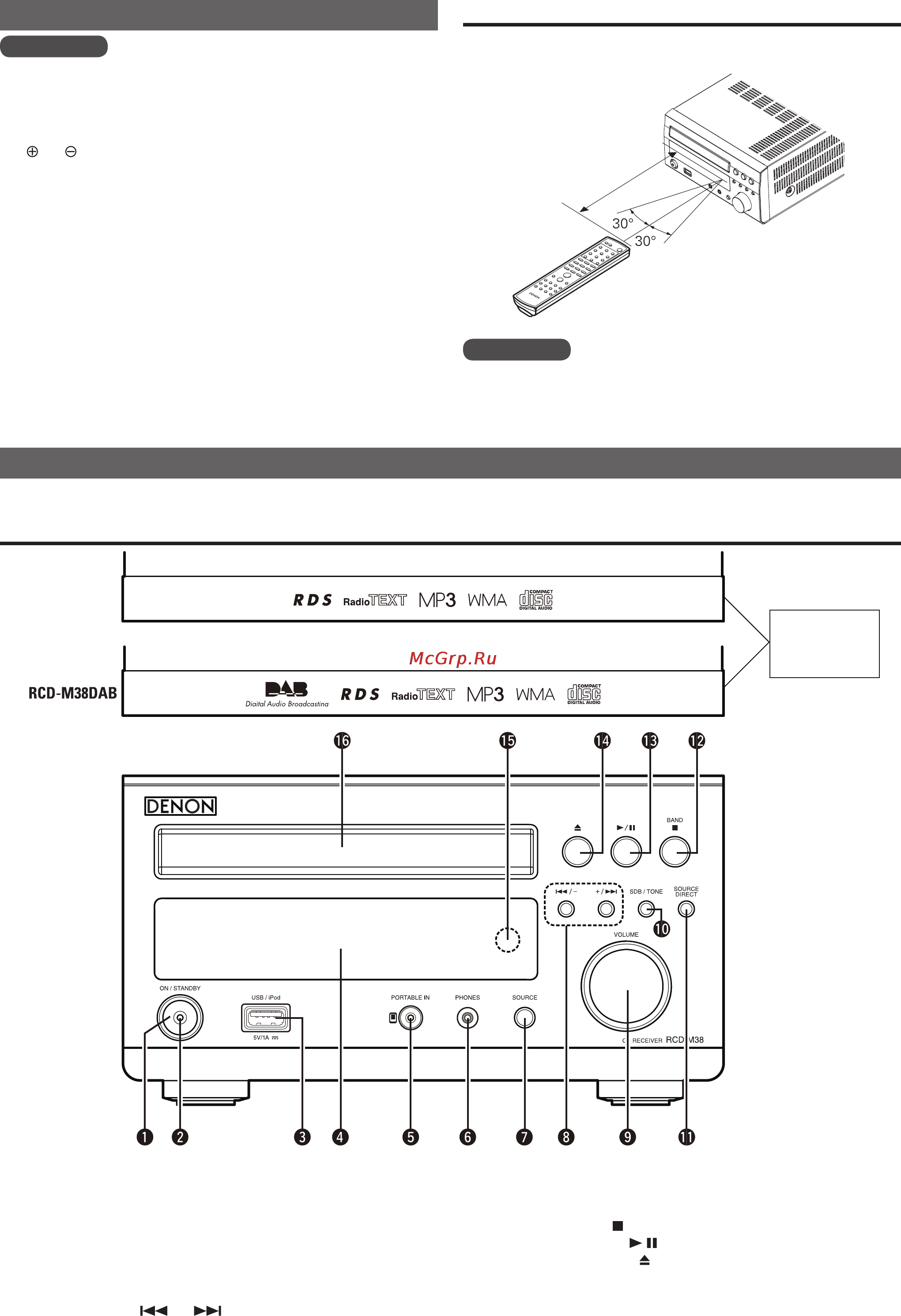 Denon D-M38 Black [8/35] О пульте дистанционного управления