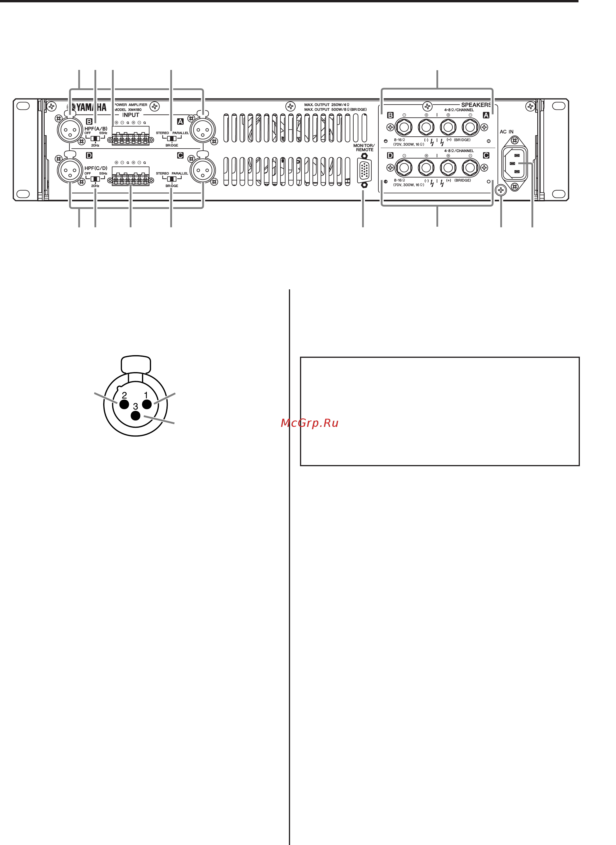 Yamaha XH200 [7/17] Задняя панель xm4180 xm4080
