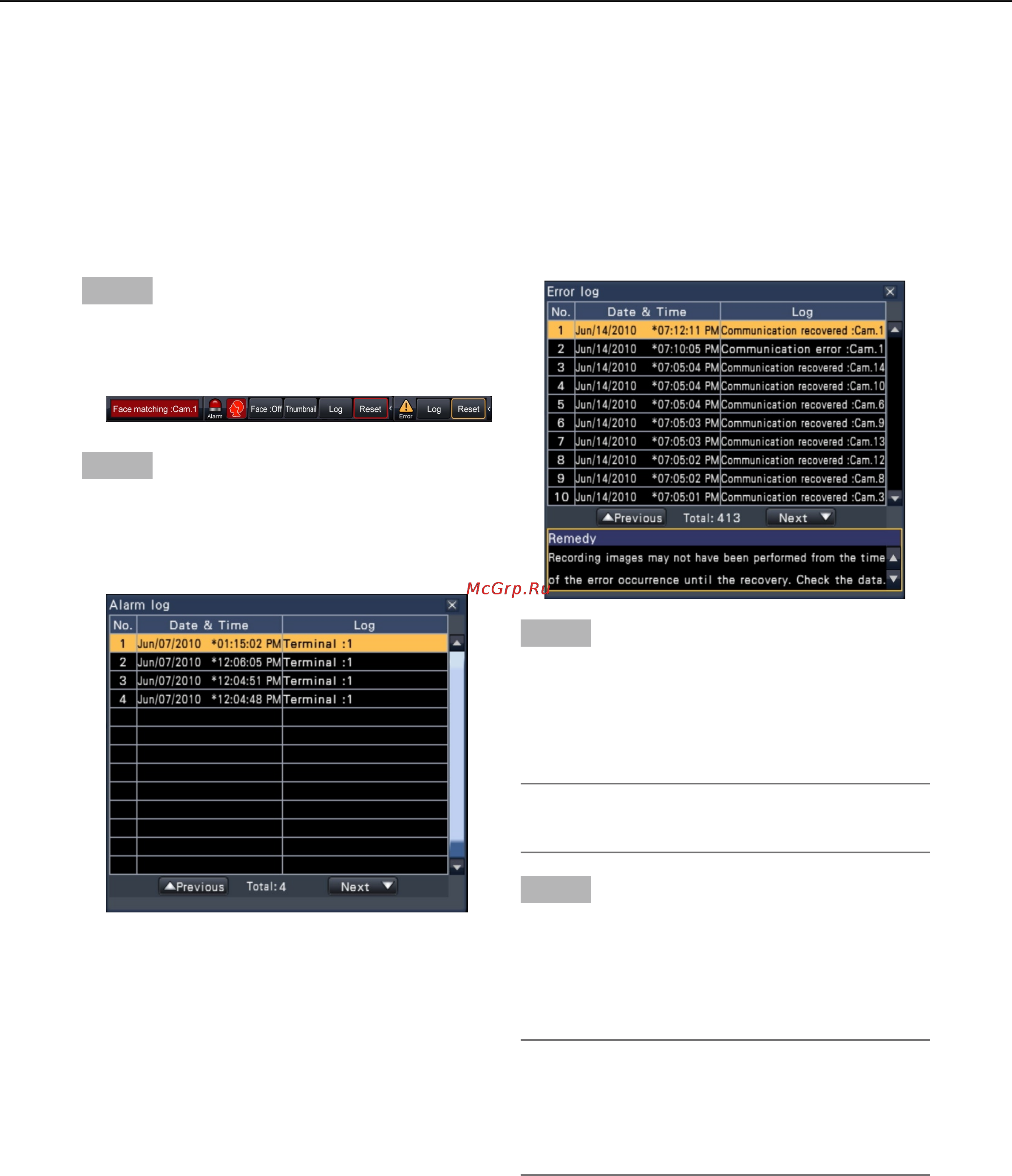 Panasonic WJ-NV200K [31/97] Play images selected from logs log search