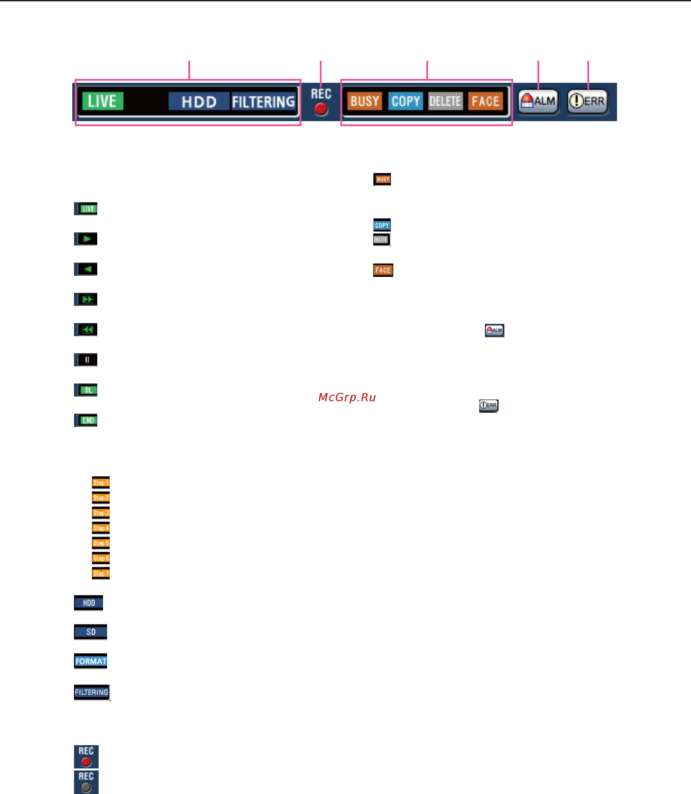 Panasonic WJ-NV200K/G [61/97] Status display area