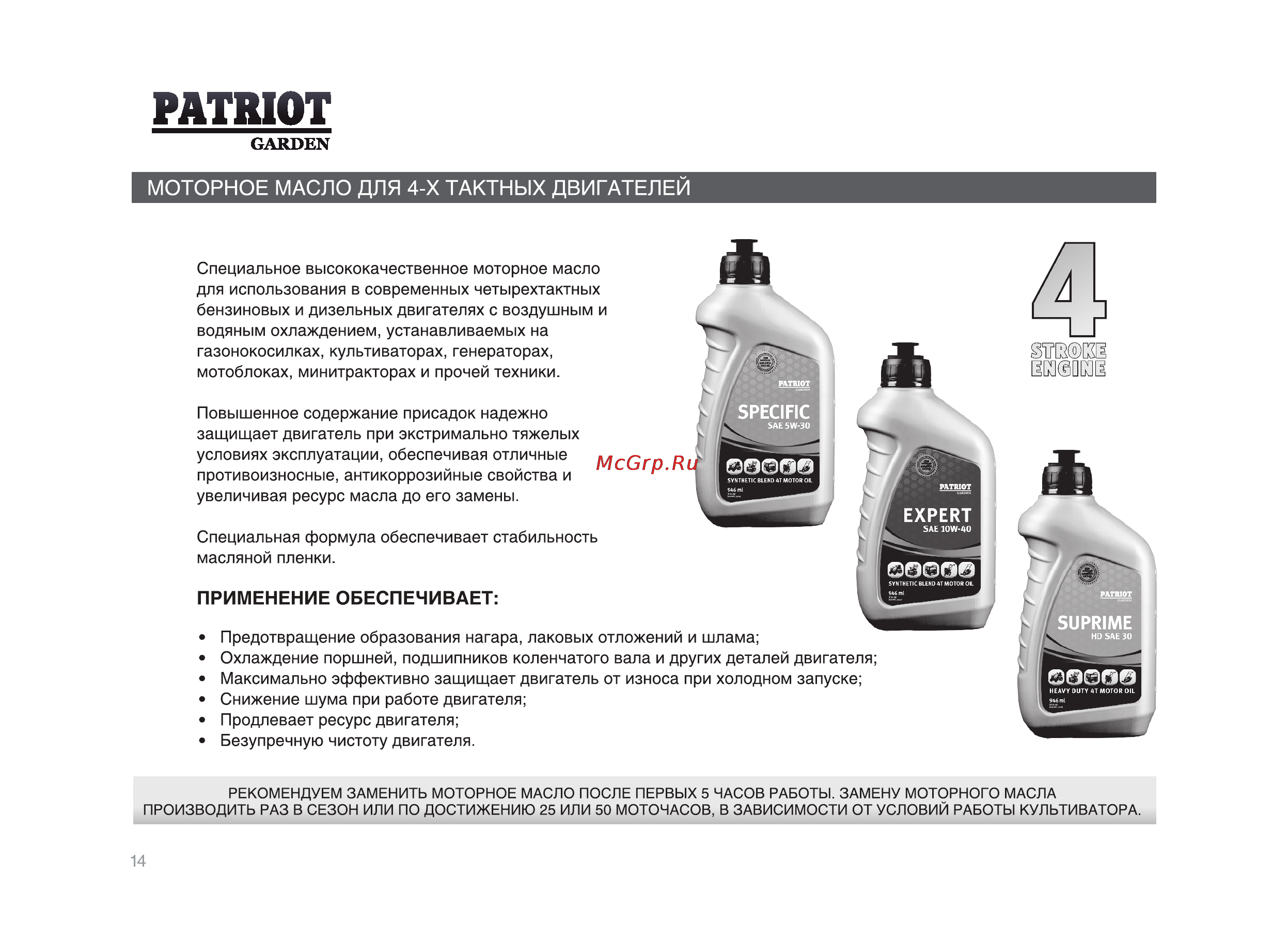 Patriot -Garden T 7/750 2FB PG Dakota Инструкция по эксплуатации онлайн [14/36] 13201
