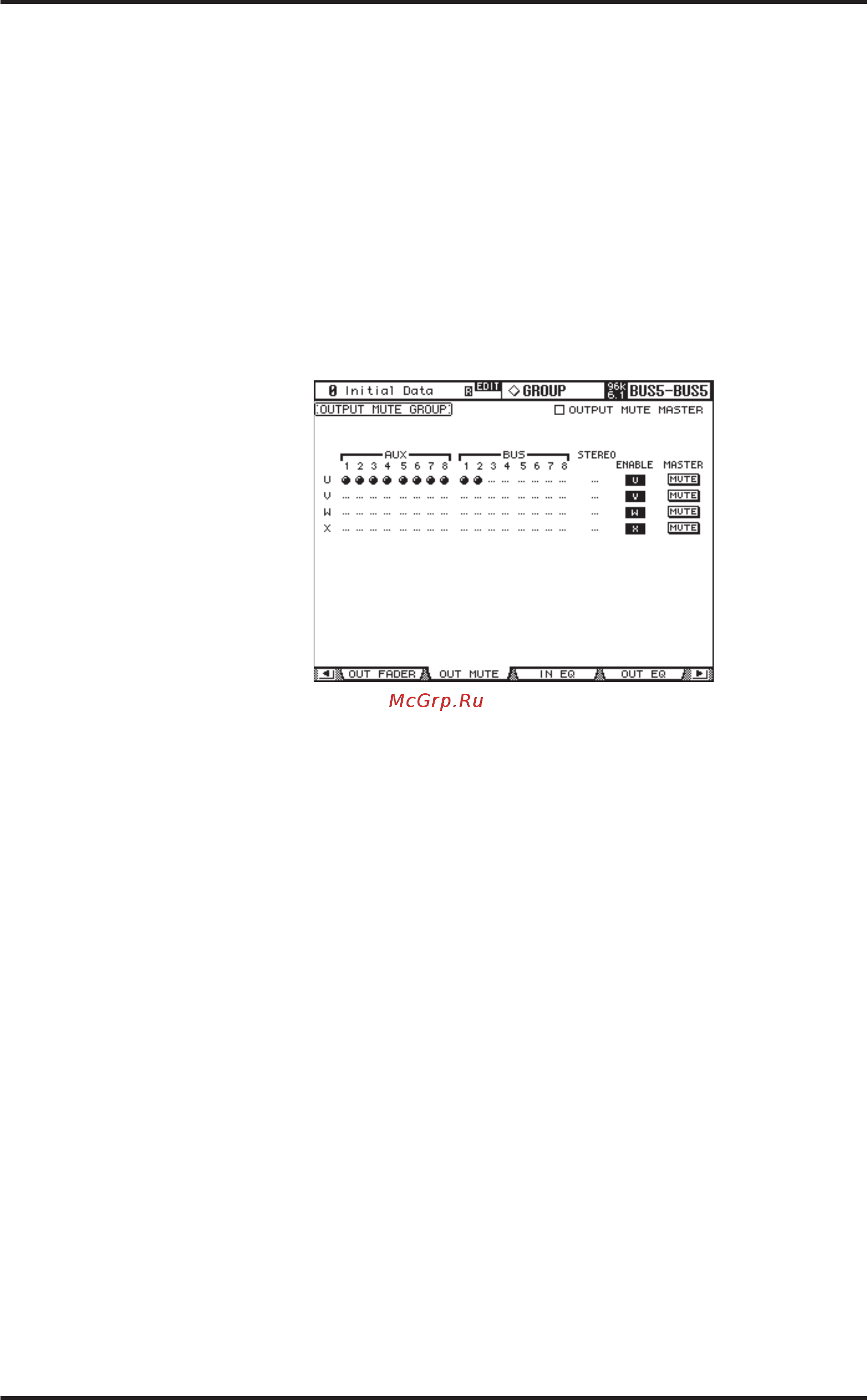 Yamaha 02R96VCM [128/341] Группы отключения звука выходных каналов вкл u0412ыкл on off