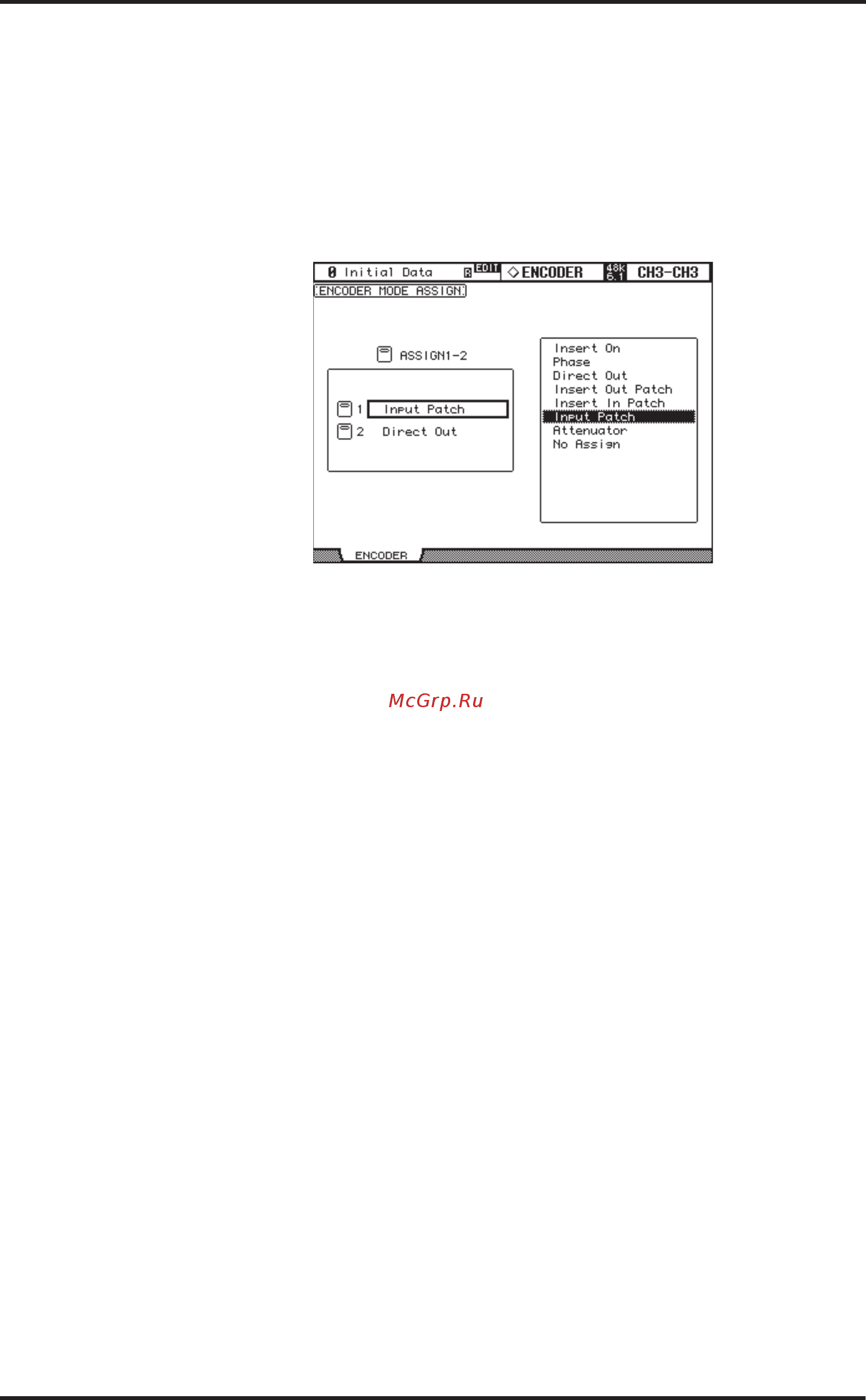 Yamaha 02R96VCM [51/341] Назначение параметров на назначаемые кнопки encoder mode