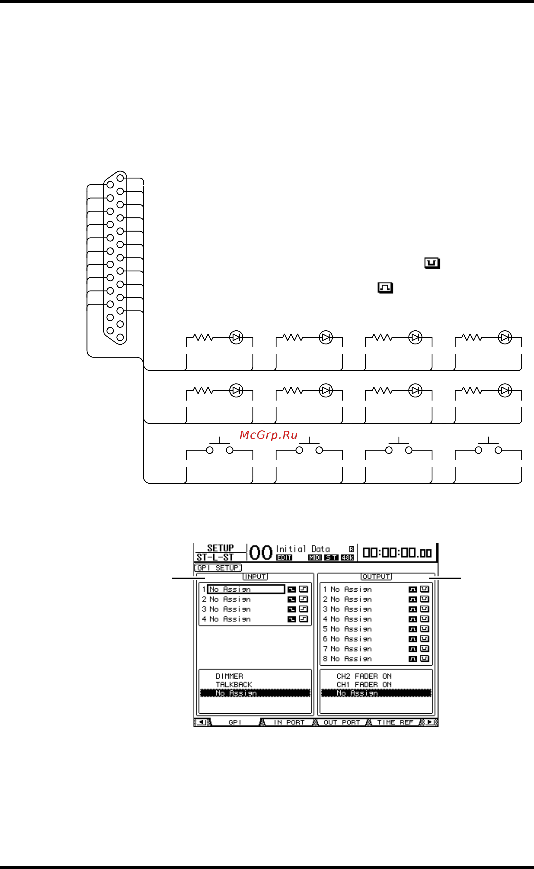 Yamaha DM1000V2E1 [276/310] Использование стандартного интерфейса gpi general purpose interface