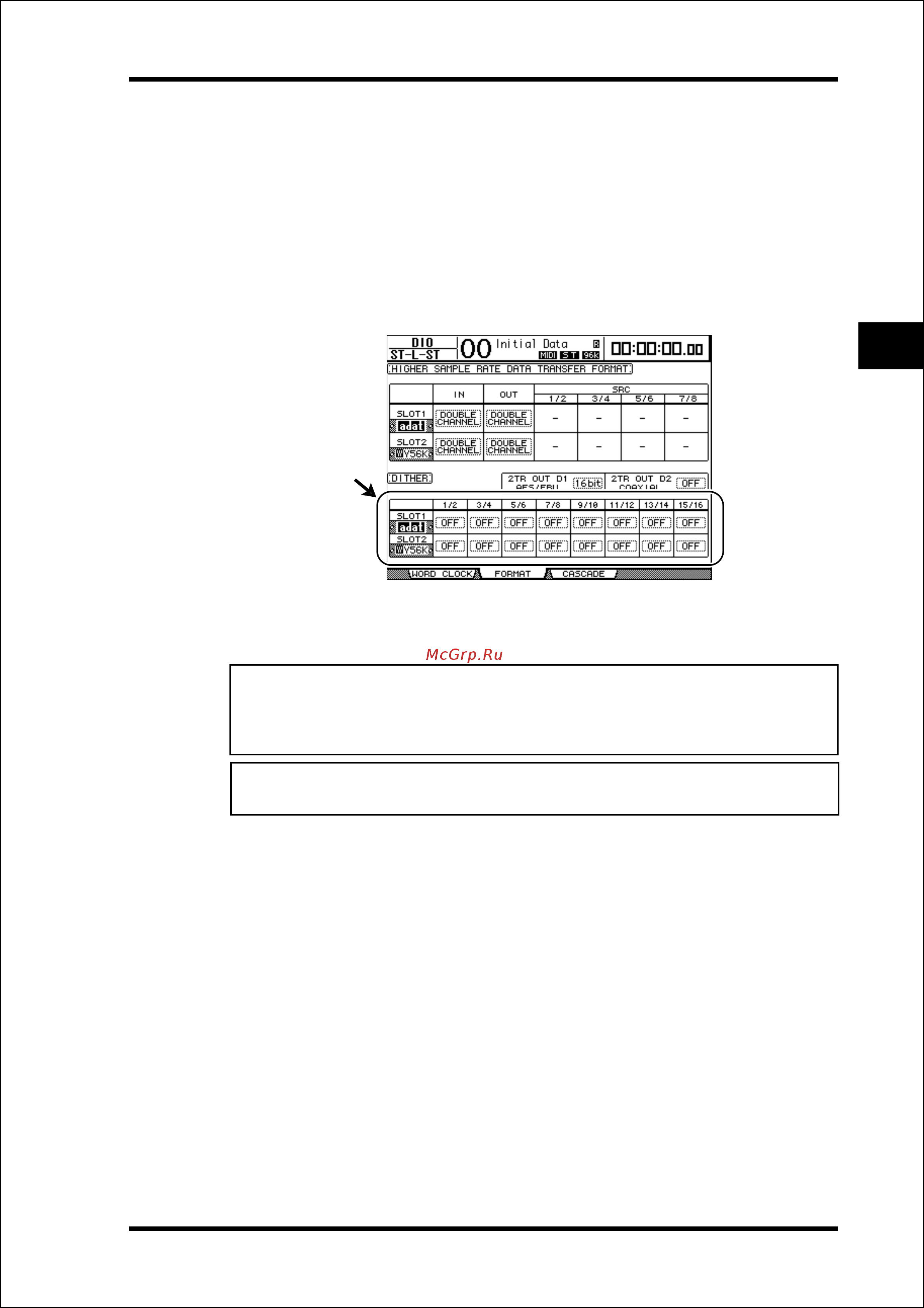 Yamaha DM1000V2E3 [59/310] Настройка формата передачи для более высоких частот дискретизации