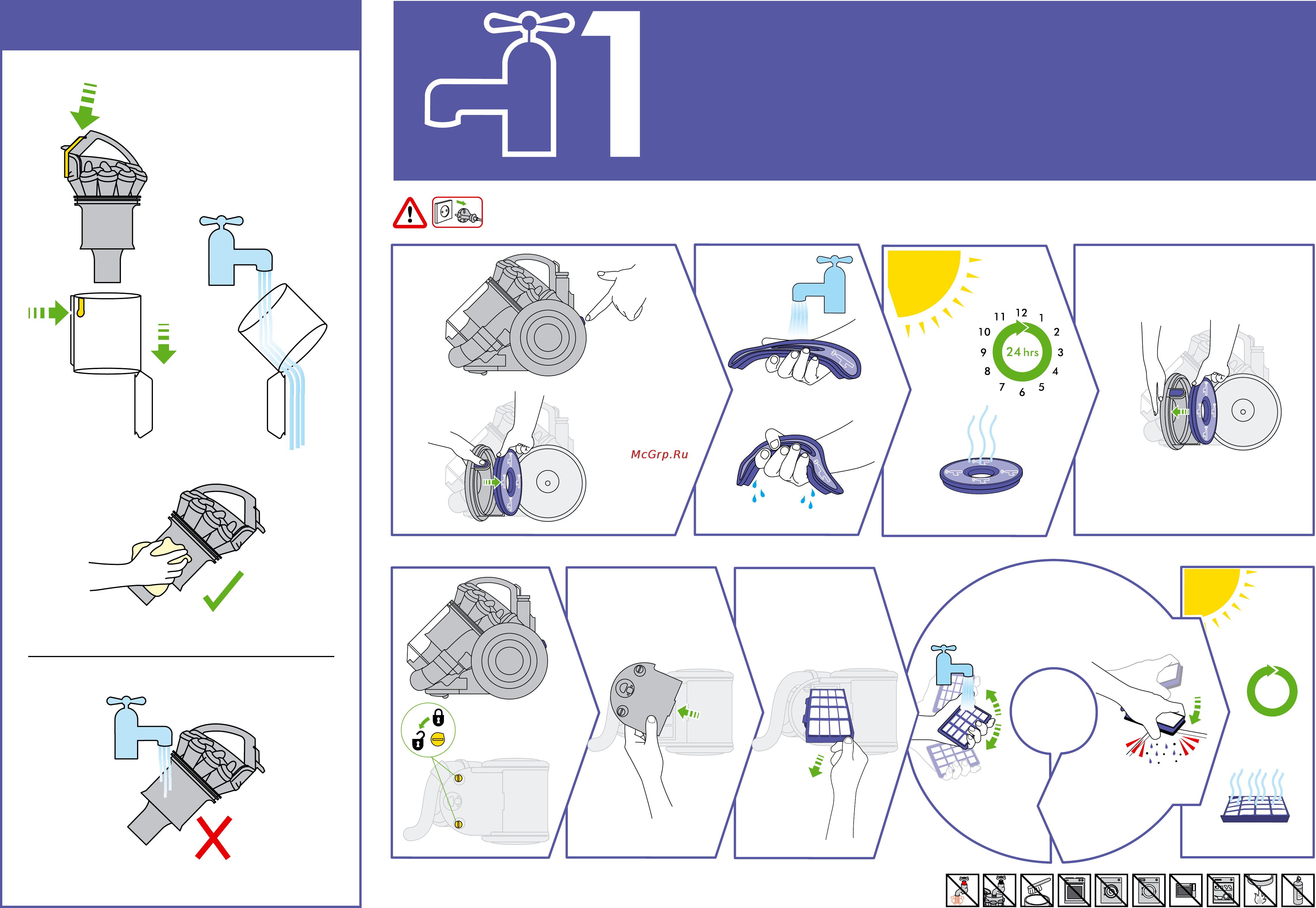 Dyson DC26 ALLERGY [5/8] Cleaning entretien behälterreinigung schoonmaken limpieza del cubo pulizia уход за контейнером и циклоном čiščenje