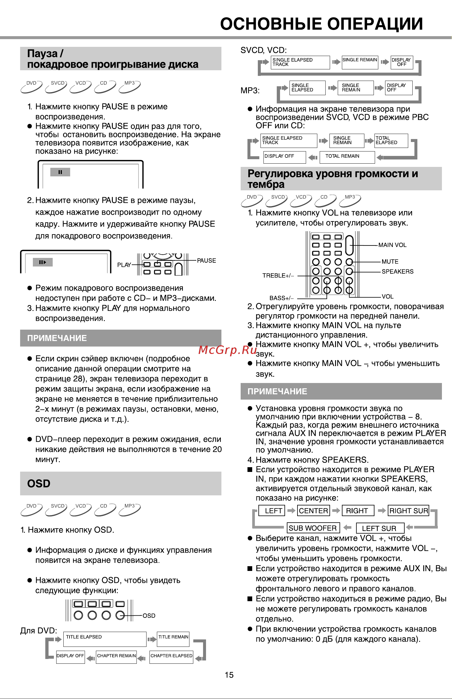 BBK 950S [18/39] Основные операции