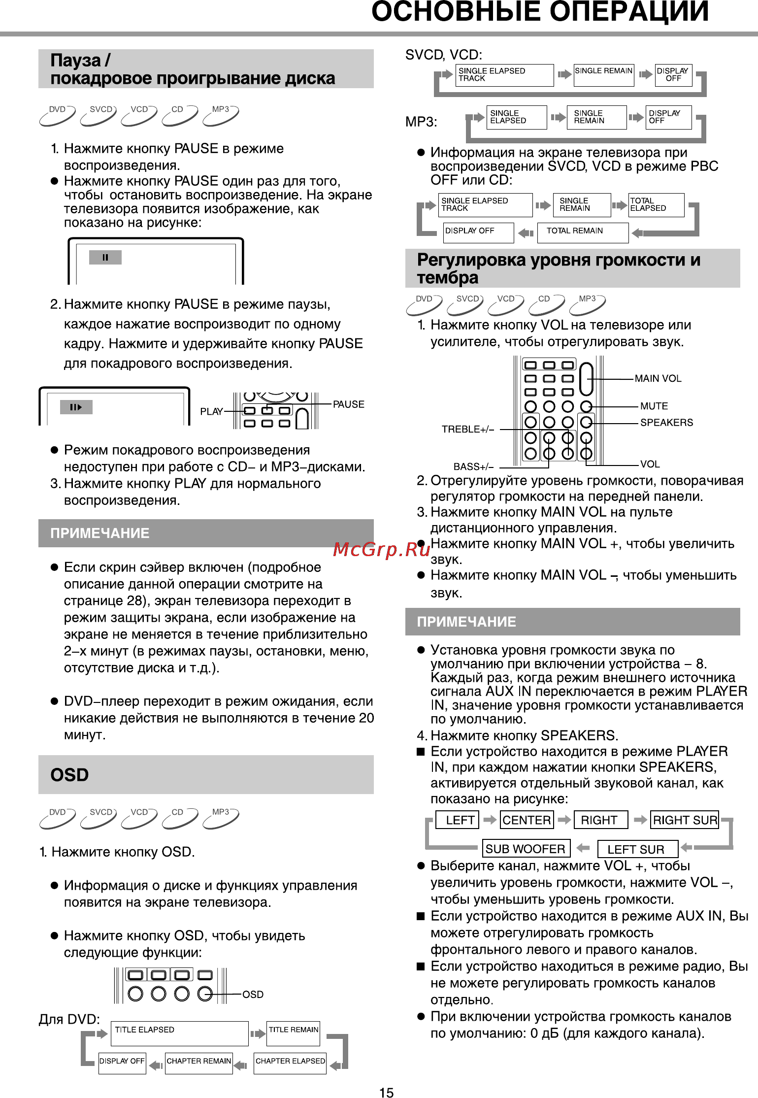BBK 940S [18/39] Основные операции