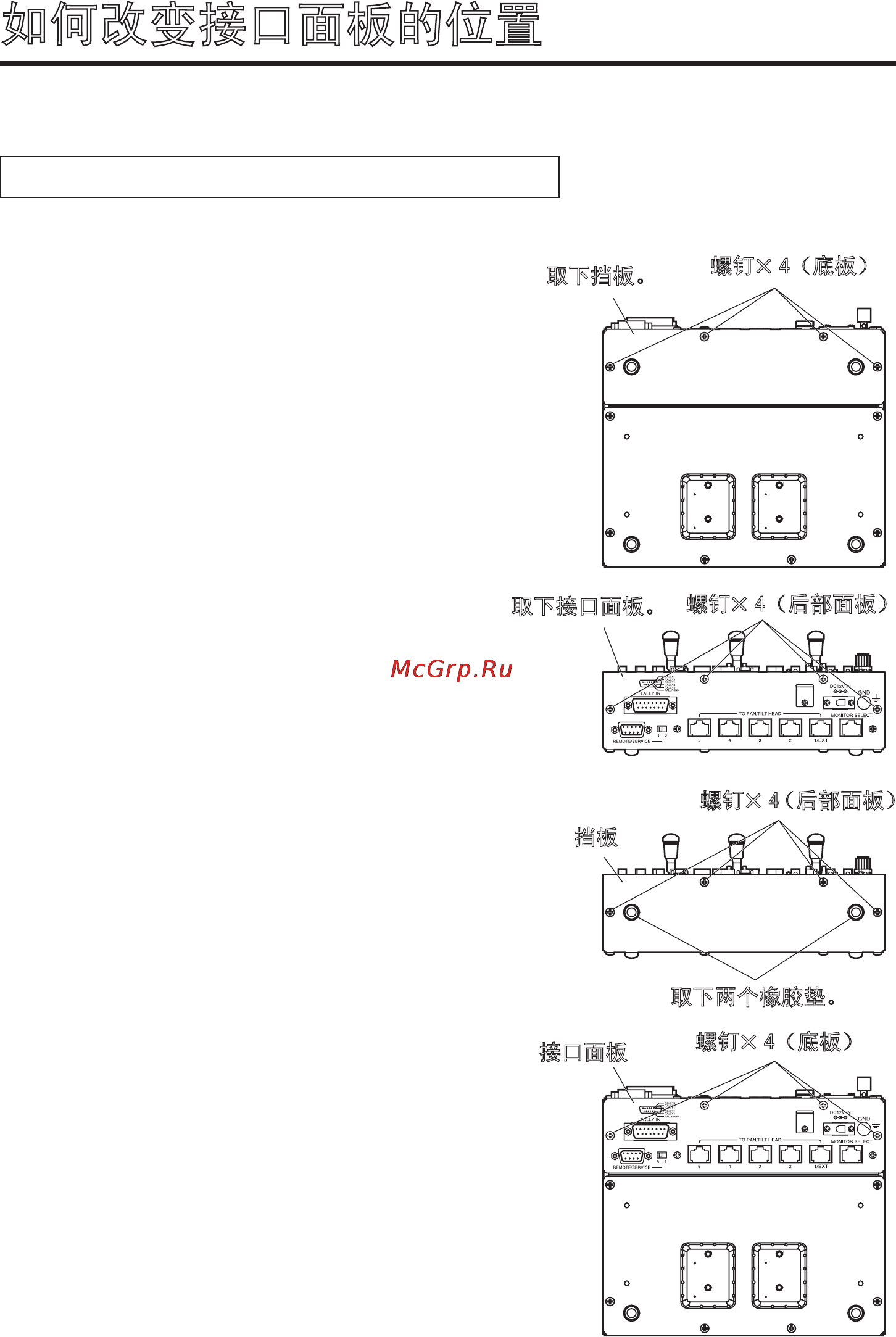 Panasonic AW-RP555 [292/296] 如何改变接口面板的位置