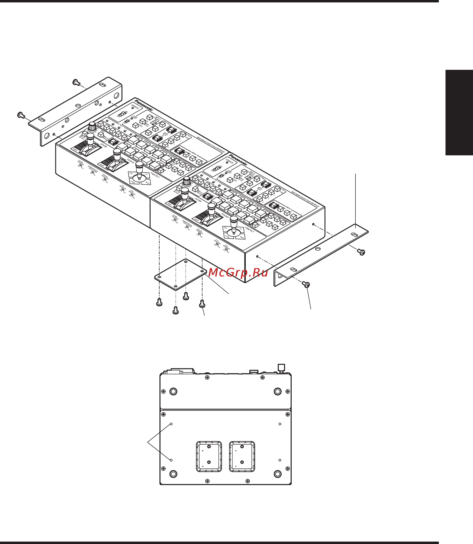 Panasonic AW-RP555 [81/296] Anbringen der rackmontageadapter