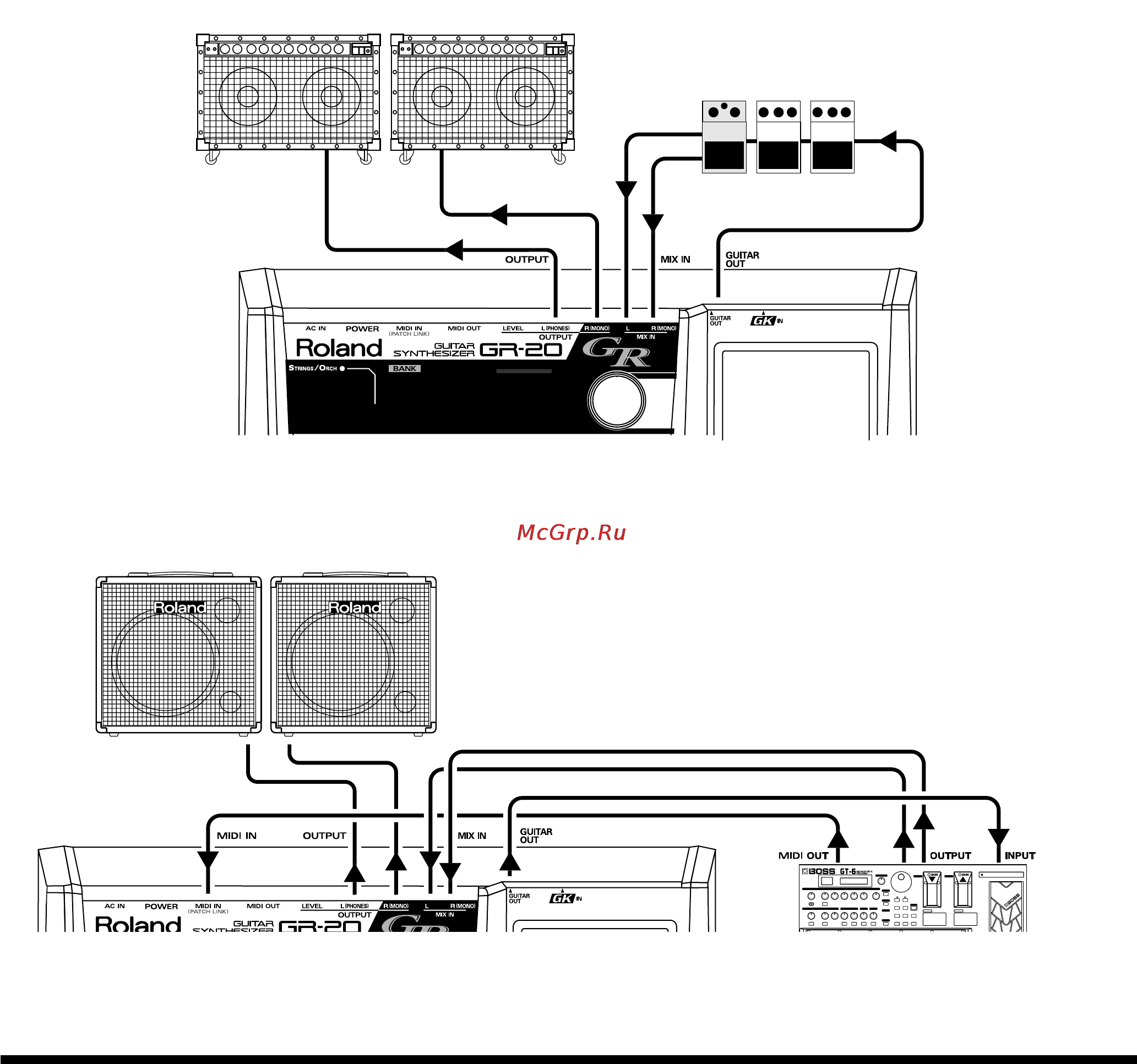 Roland GR-20GK [11/24] Использование процессора эффектов без midi интерфейса