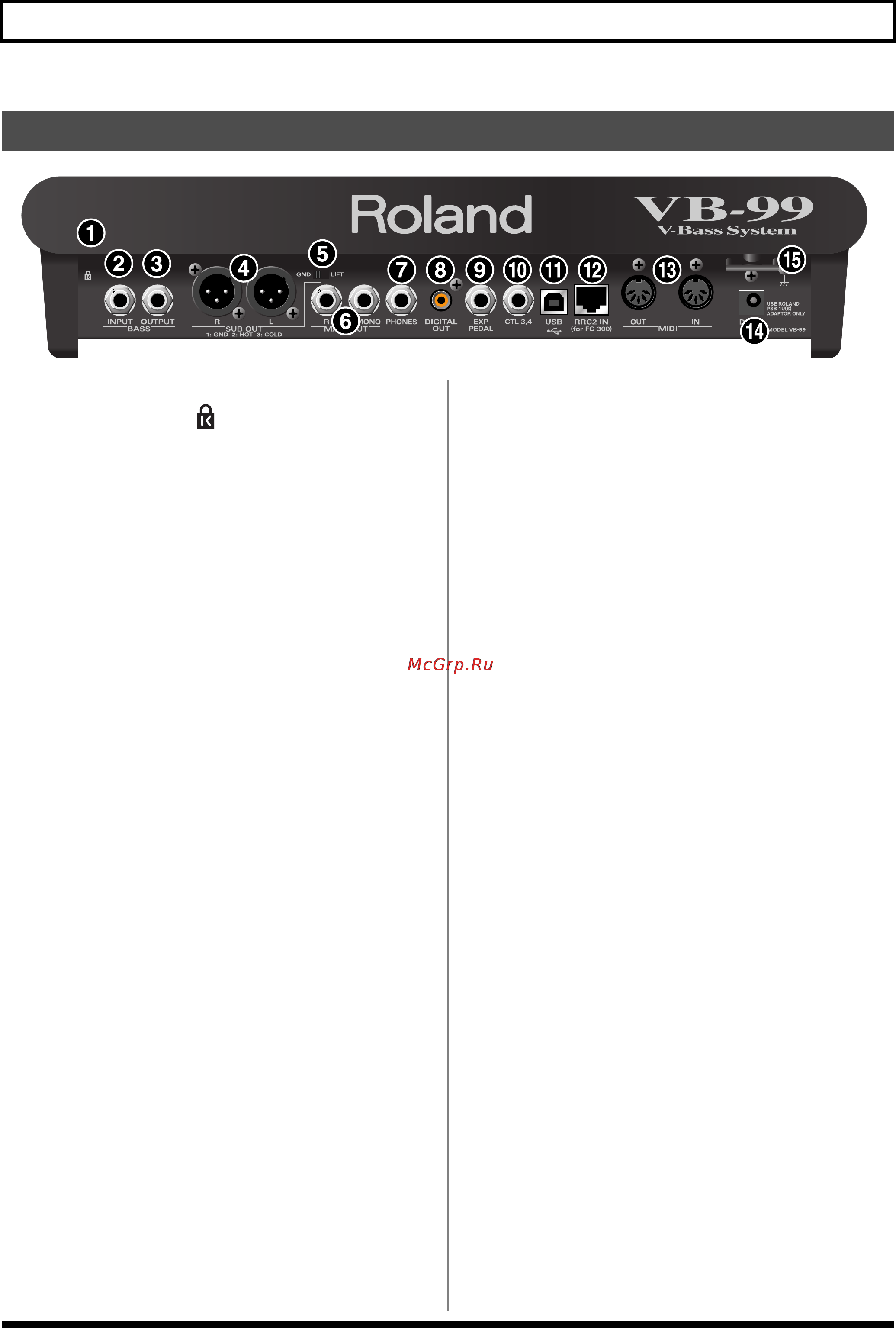 Roland VB-99 Инструкция по эксплуатации онлайн [14/170] 13462