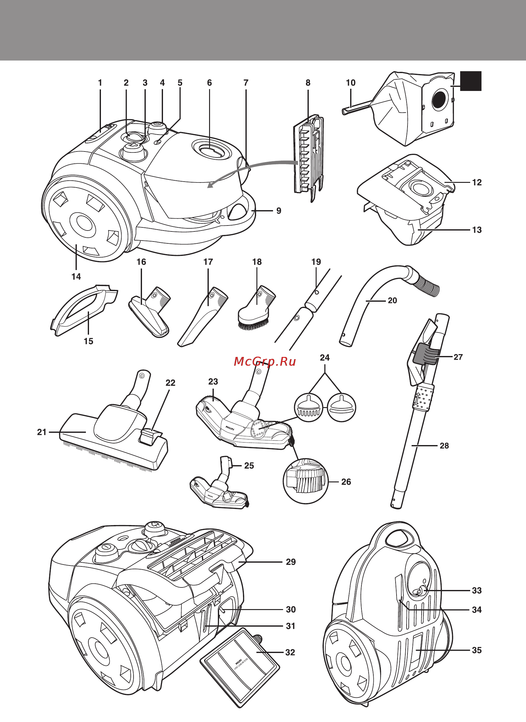 Philips FC9073 Инструкция по эксплуатации онлайн [3/136] 13463