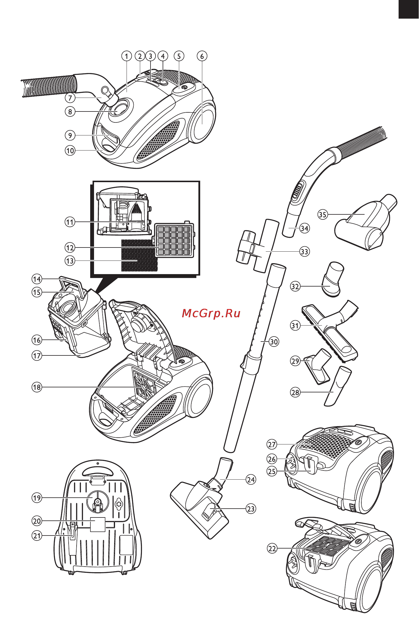 Philips FC8142 Инструкция по эксплуатации онлайн [3/124] 13487