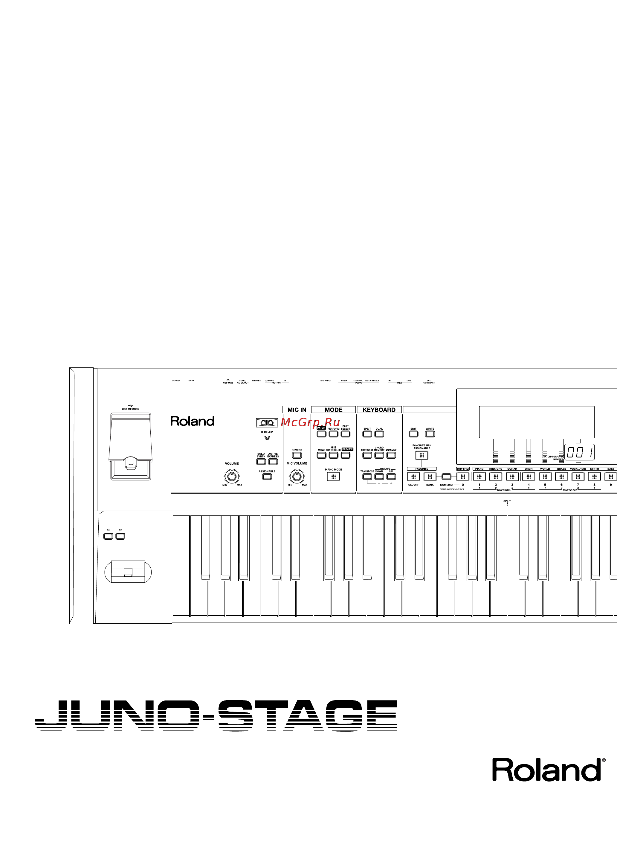 Roland JUNO-STAGE Инструкция по эксплуатации онлайн