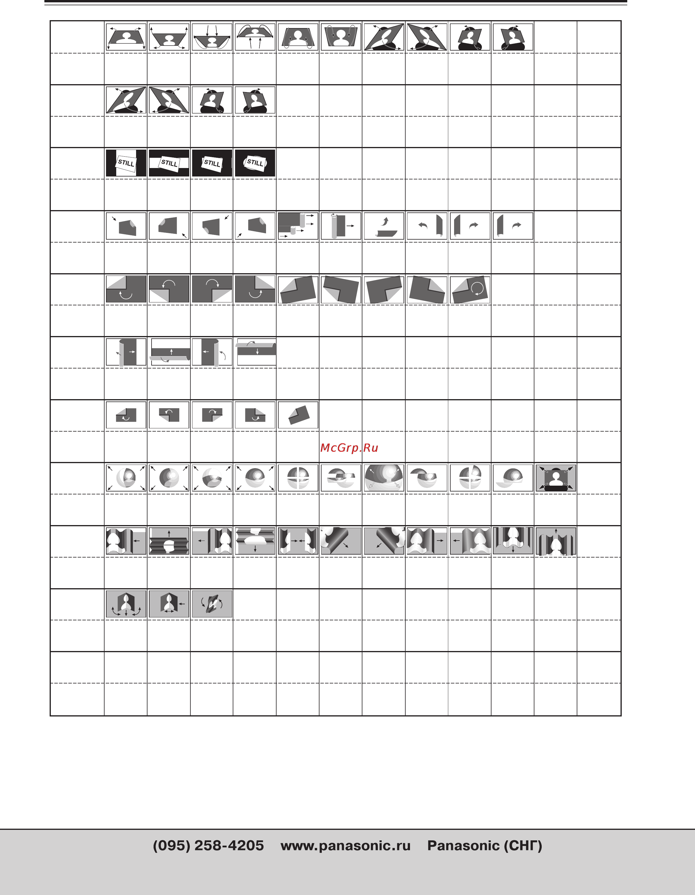 Panasonic AG-MX70 [69/102] Переходные шаблоны