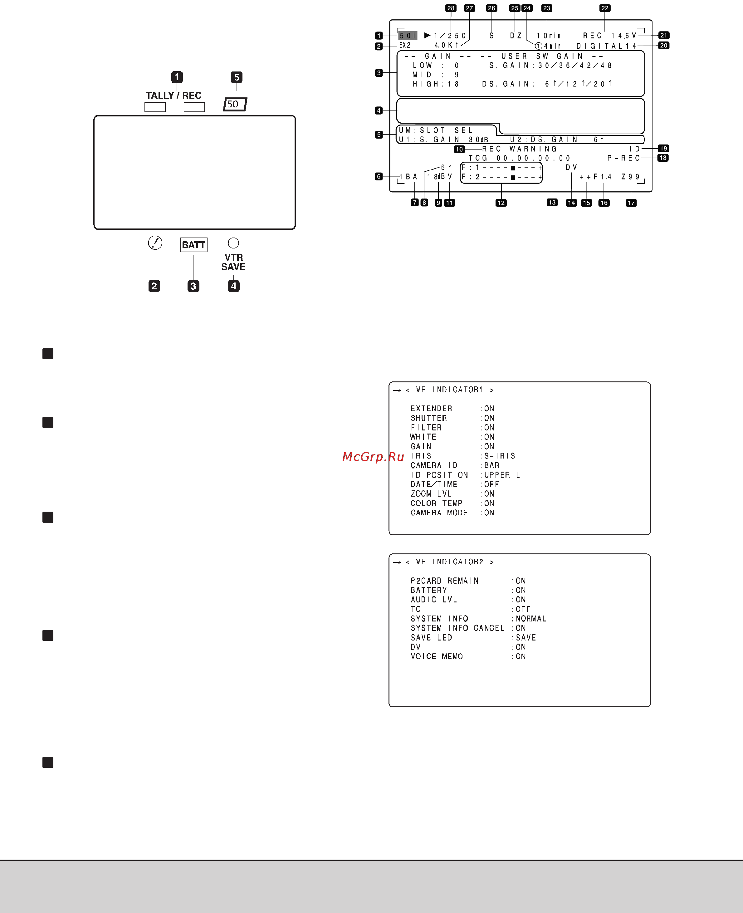 Panasonic AJ-SPX800 [45/117] 7 индикация в окне видоискателя