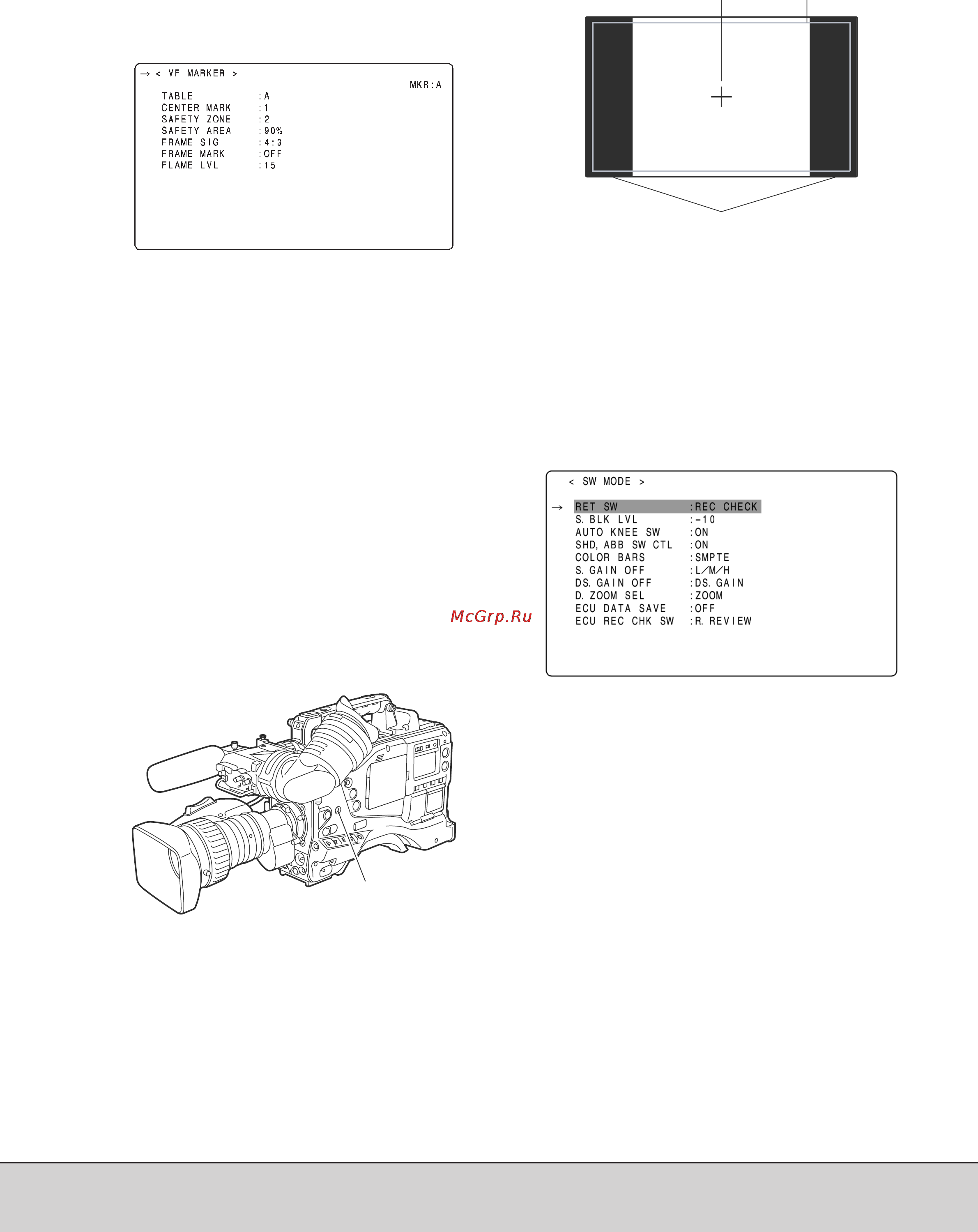 Panasonic AJ-SPX800 [52/117] 7 5 настройка показа маркеров