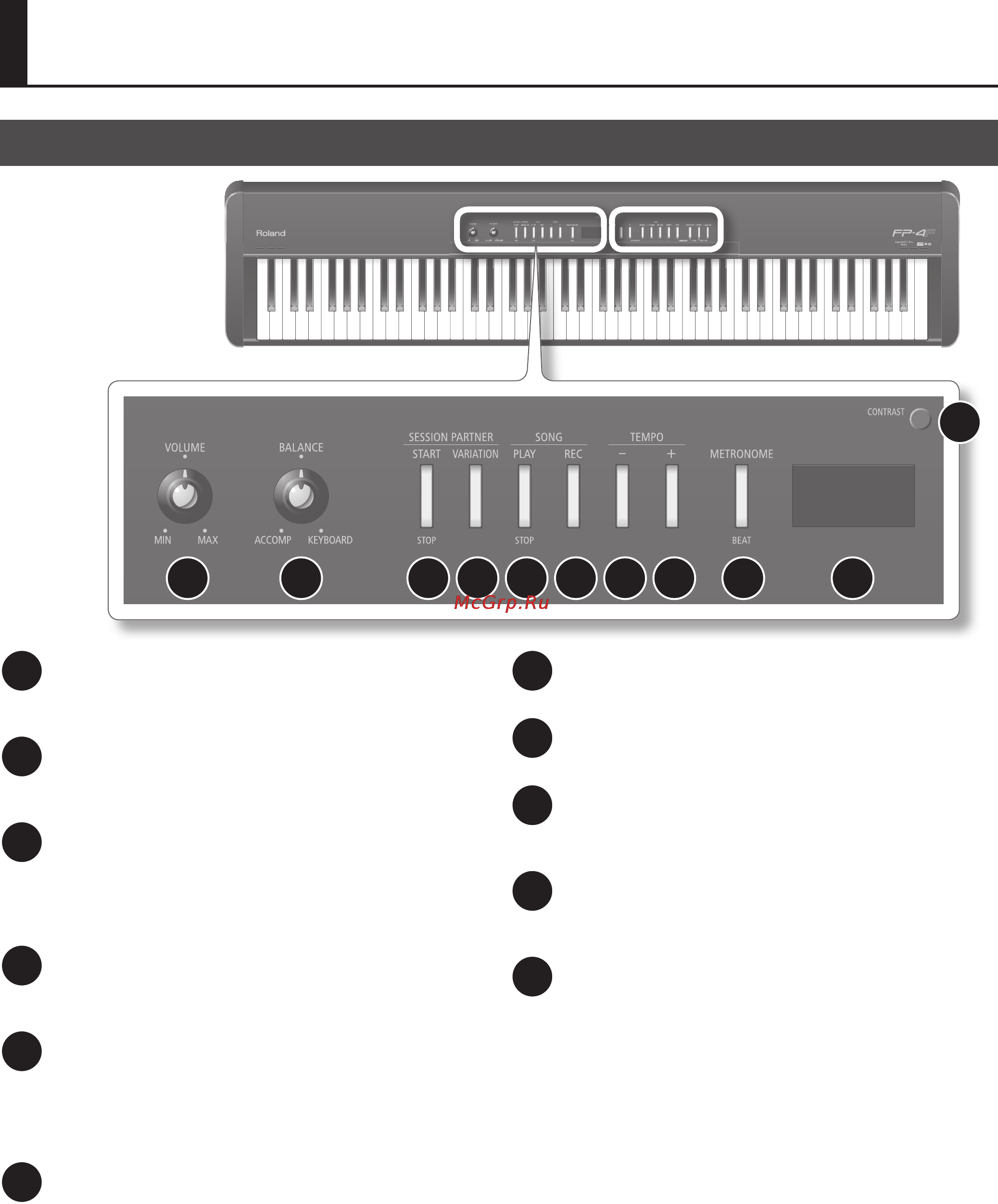 Roland FP-4F BK [10/85] Описание панелей