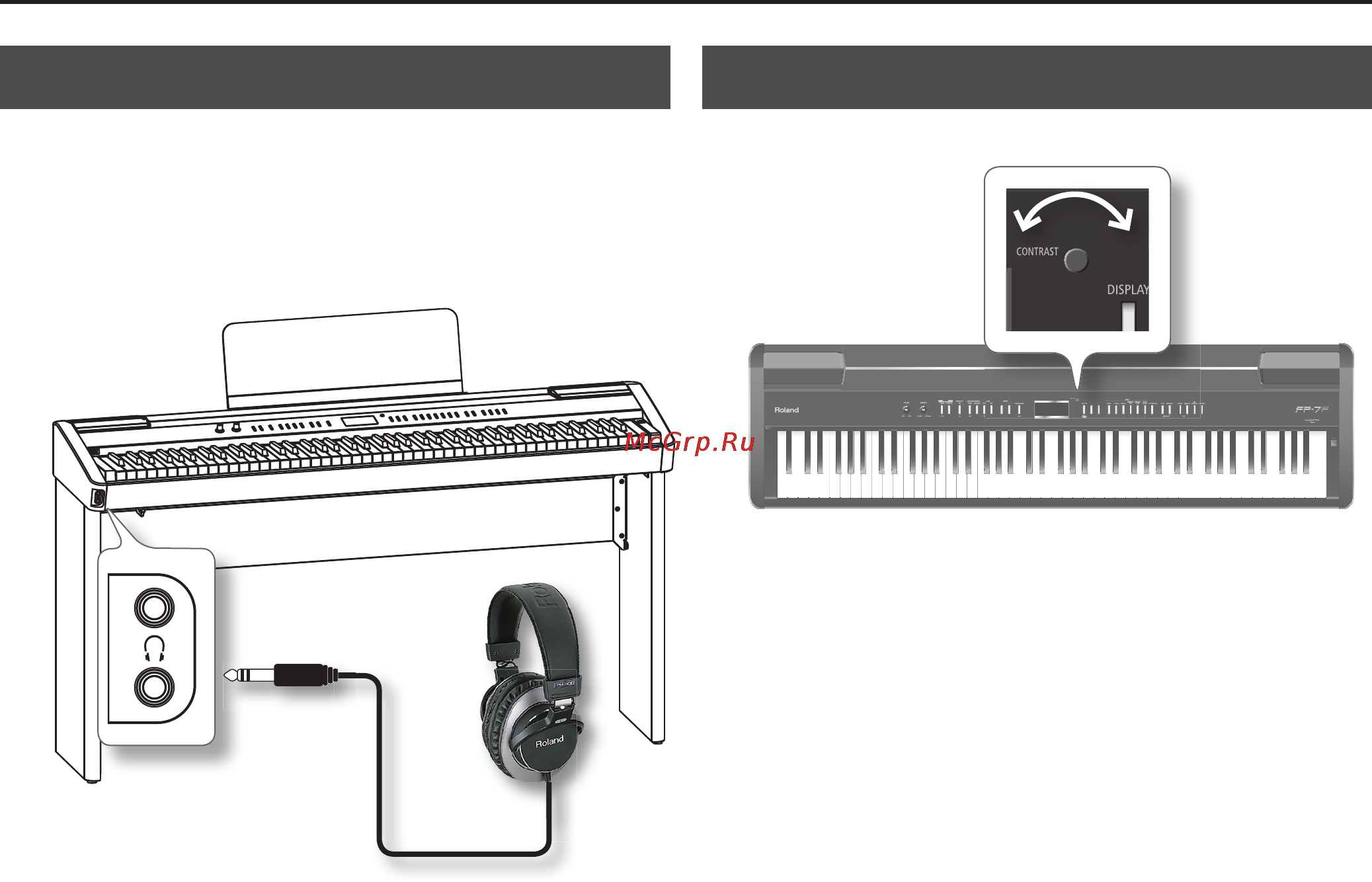Roland FP-7F BK [18/100] Использование наушников установка яркости дисплея
