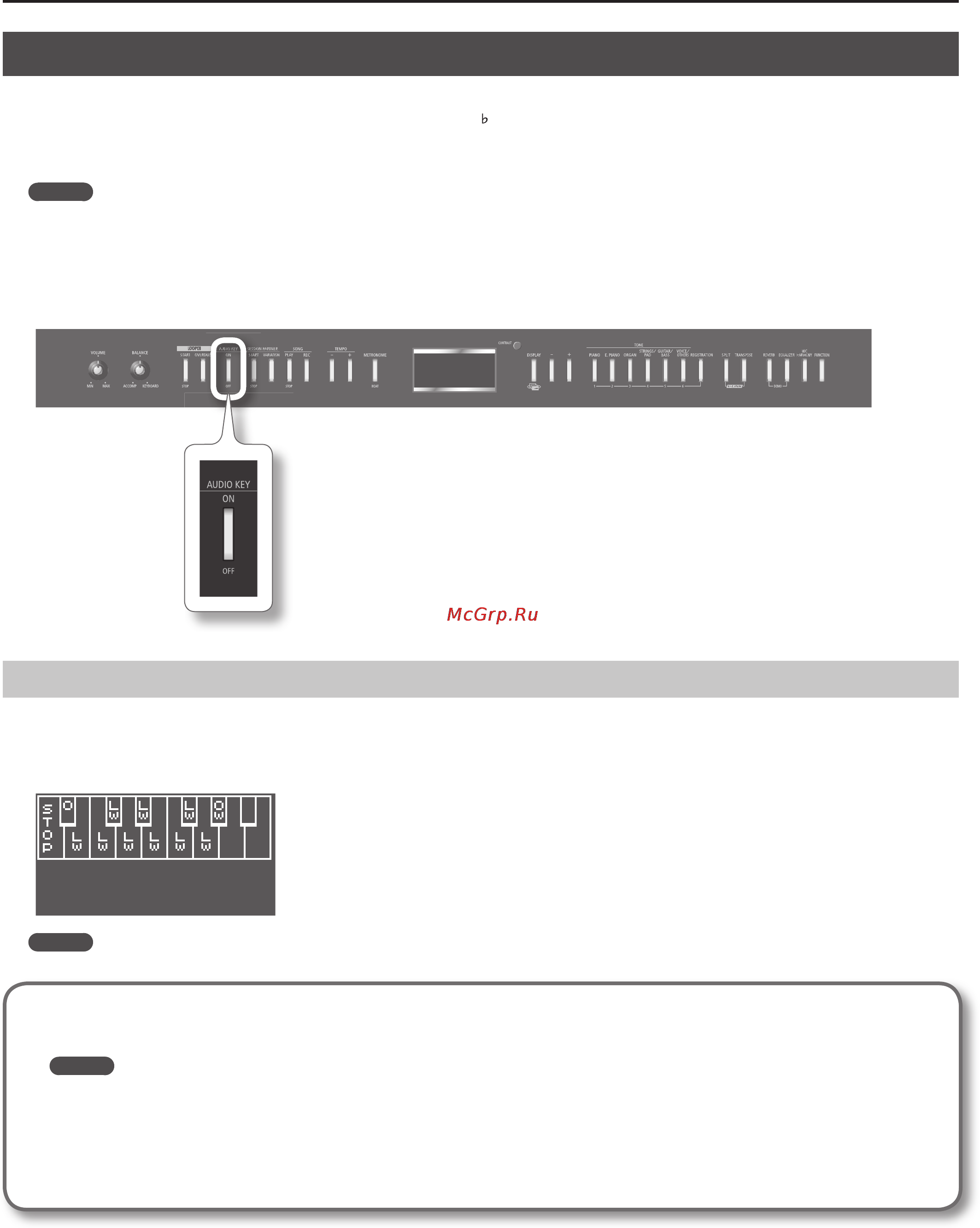 Roland FP-7F BK [31/100] Исполнение под аудиофайлы audio key
