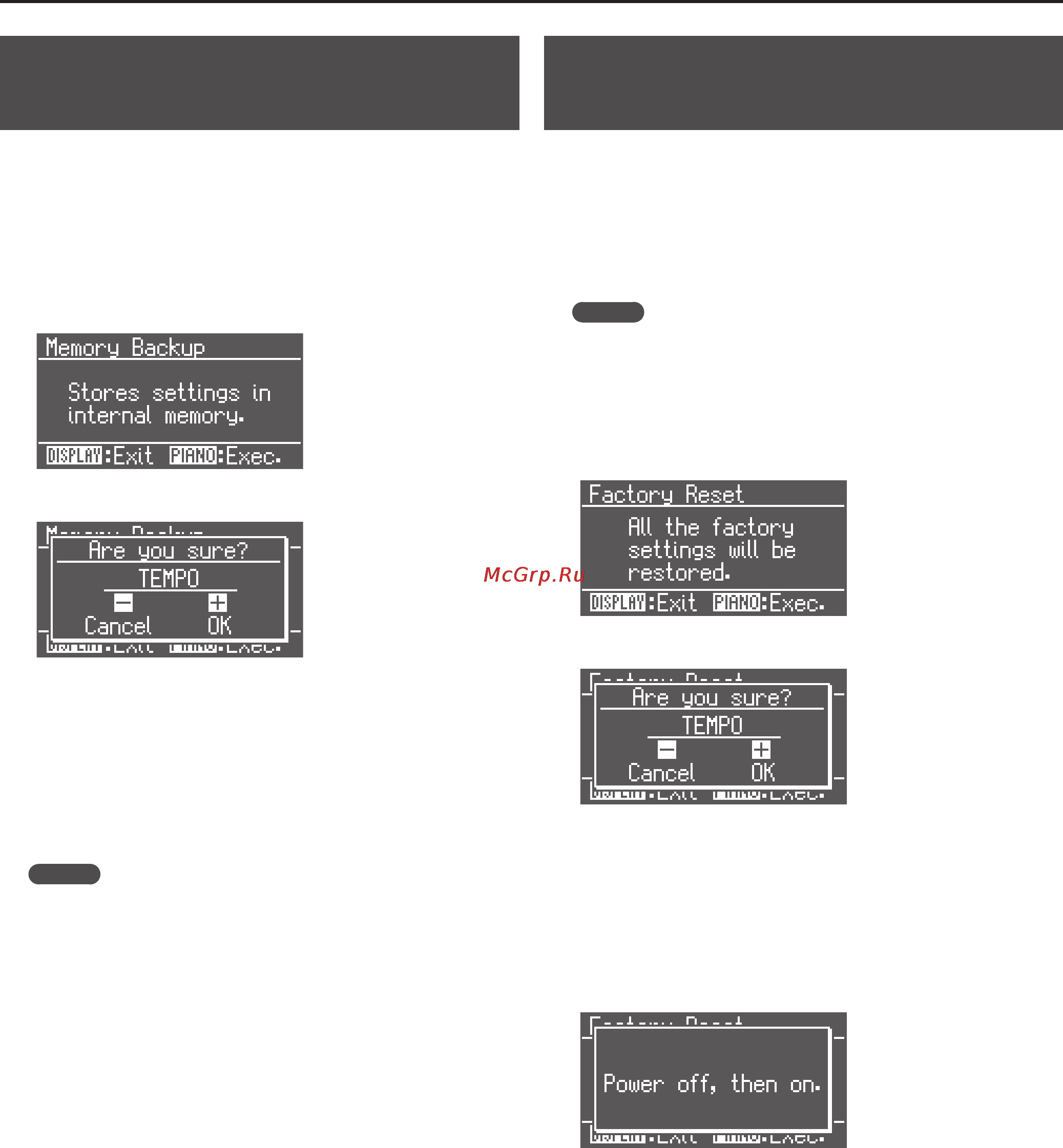Roland FP-7F BK [75/100] Восстановление заводских установок factory reset