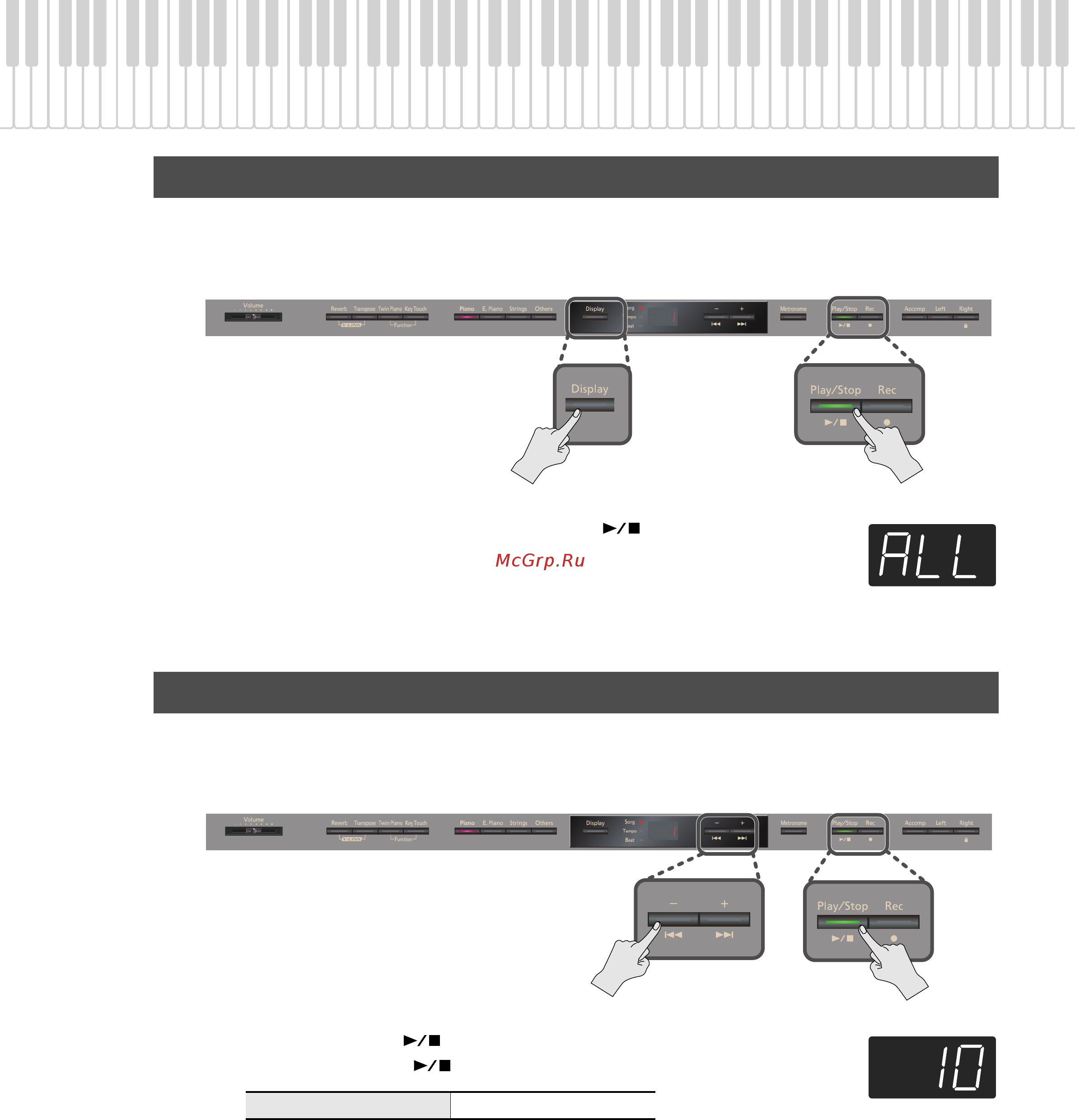 Roland HP302-SBA [41/89] Изменение громкости воспроизводимой пьесы