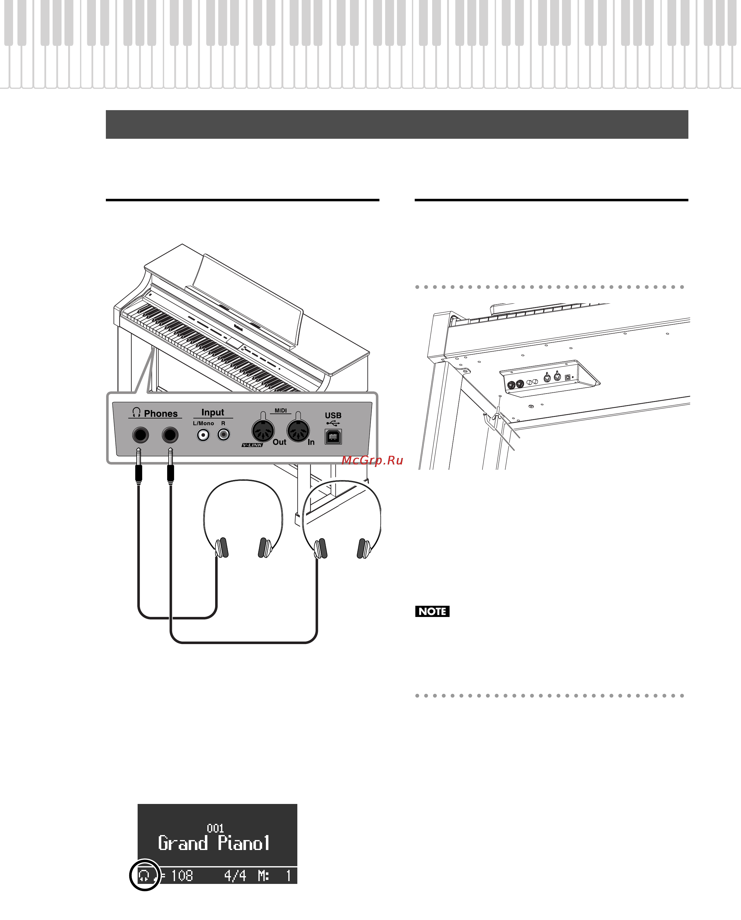 Roland HP307 [18/86] Работа с наушниками
