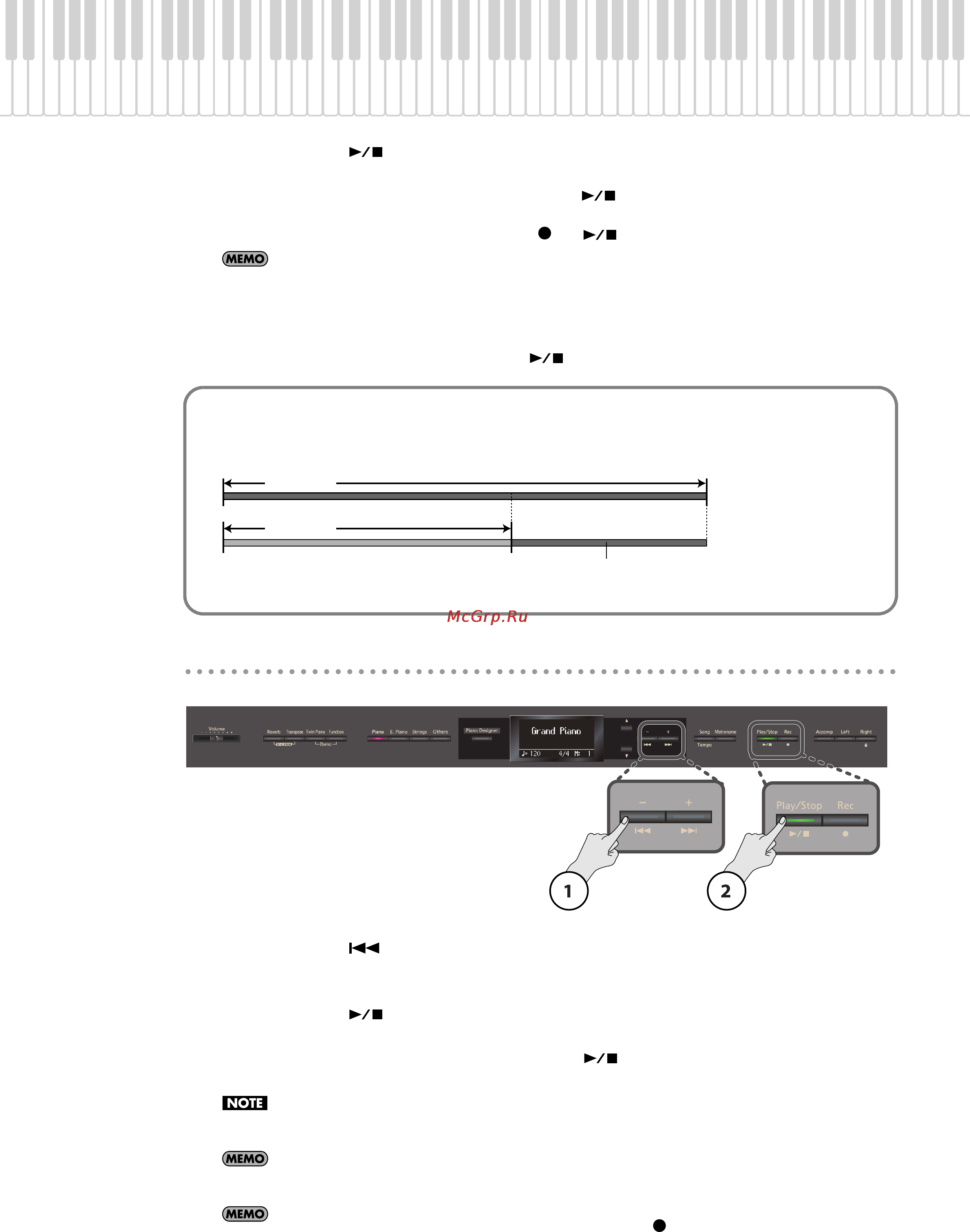 Roland HP307 [50/86] Прослушивание записанного материала