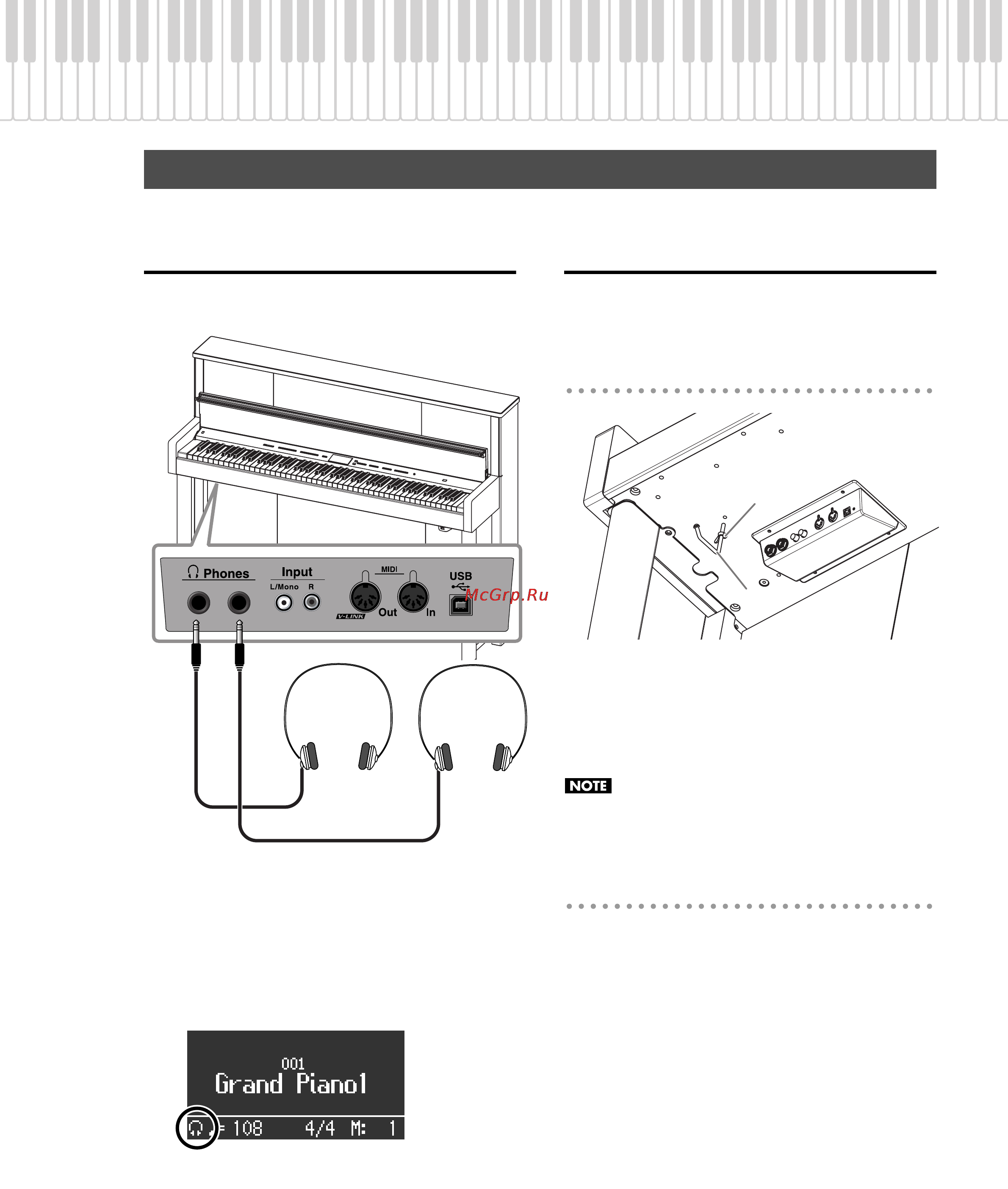 Roland LX-10F [18/85] Подключение наушников
