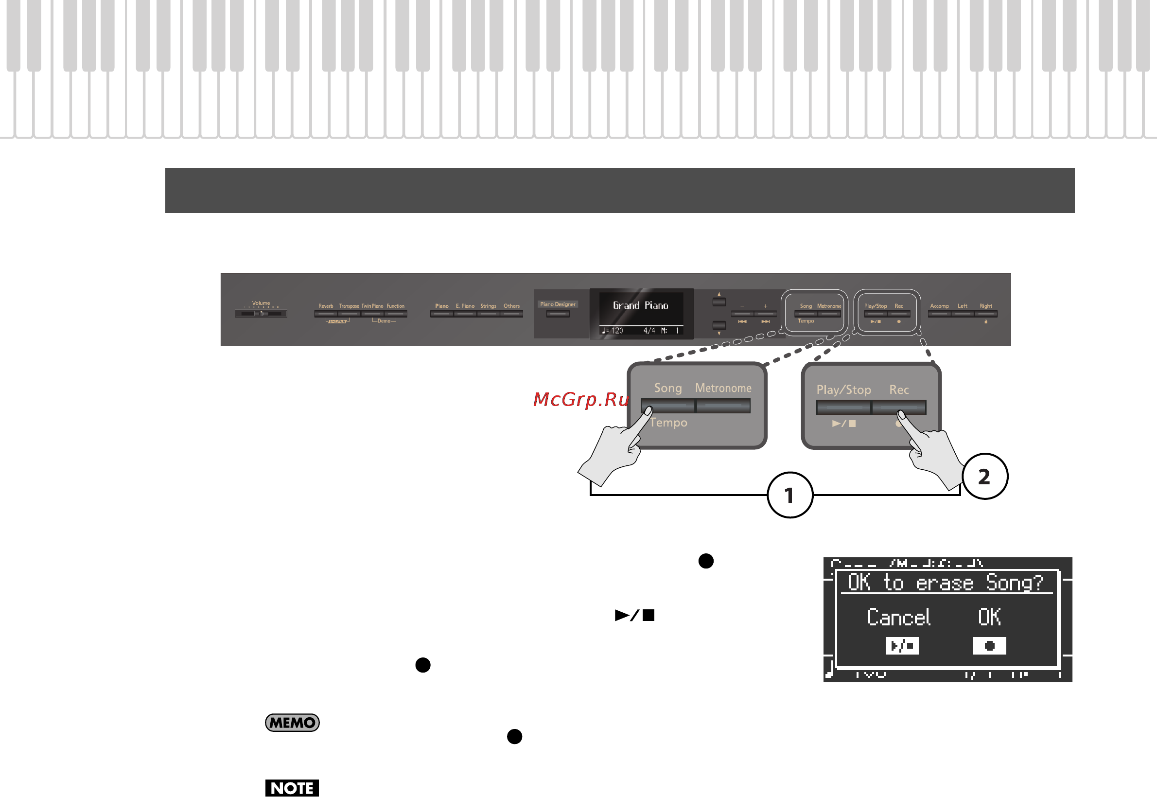 Roland LX-10F [43/85] Удаление записанного исполнения