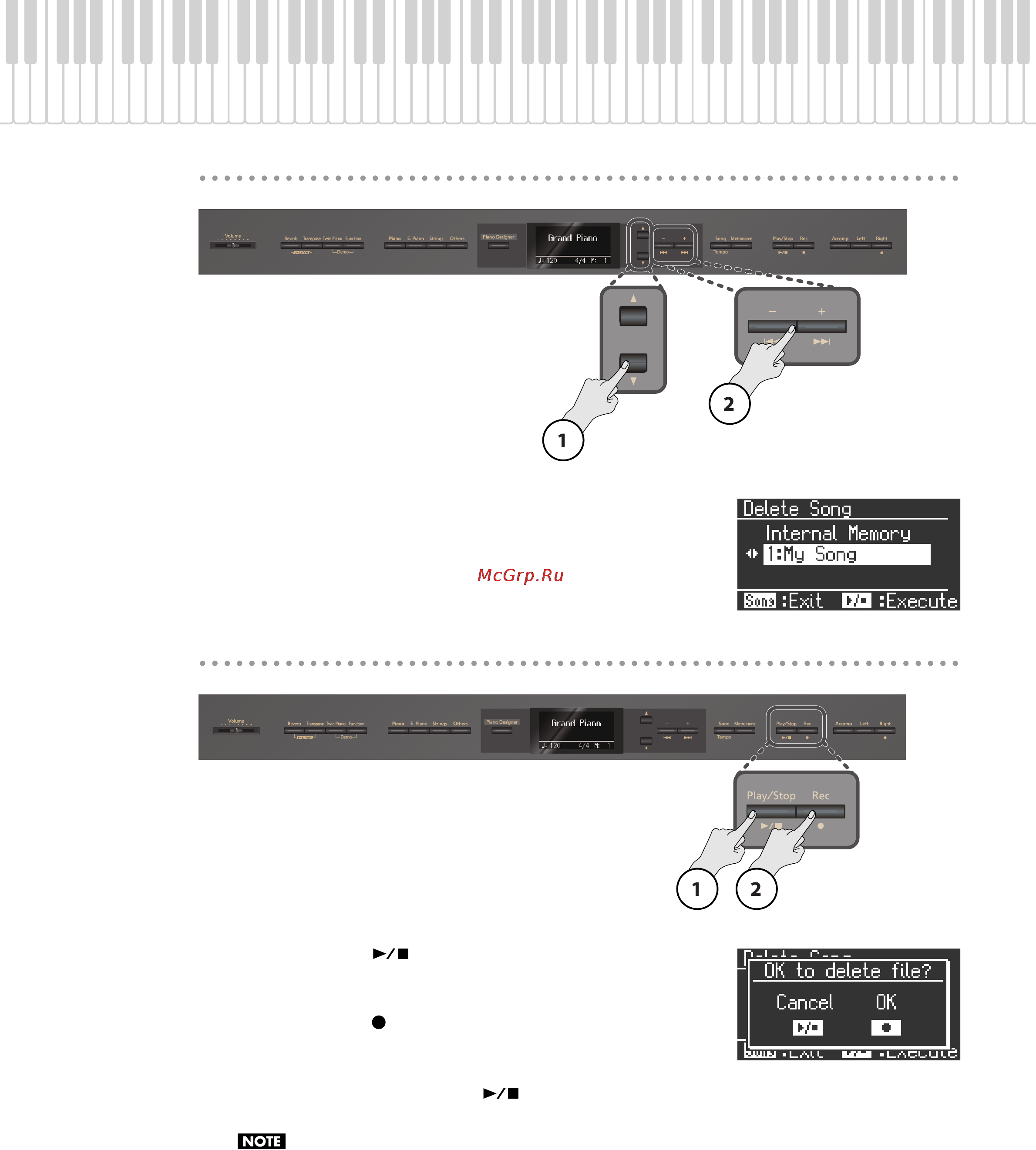 Roland LX-10F [47/85] Удаление пьесы
